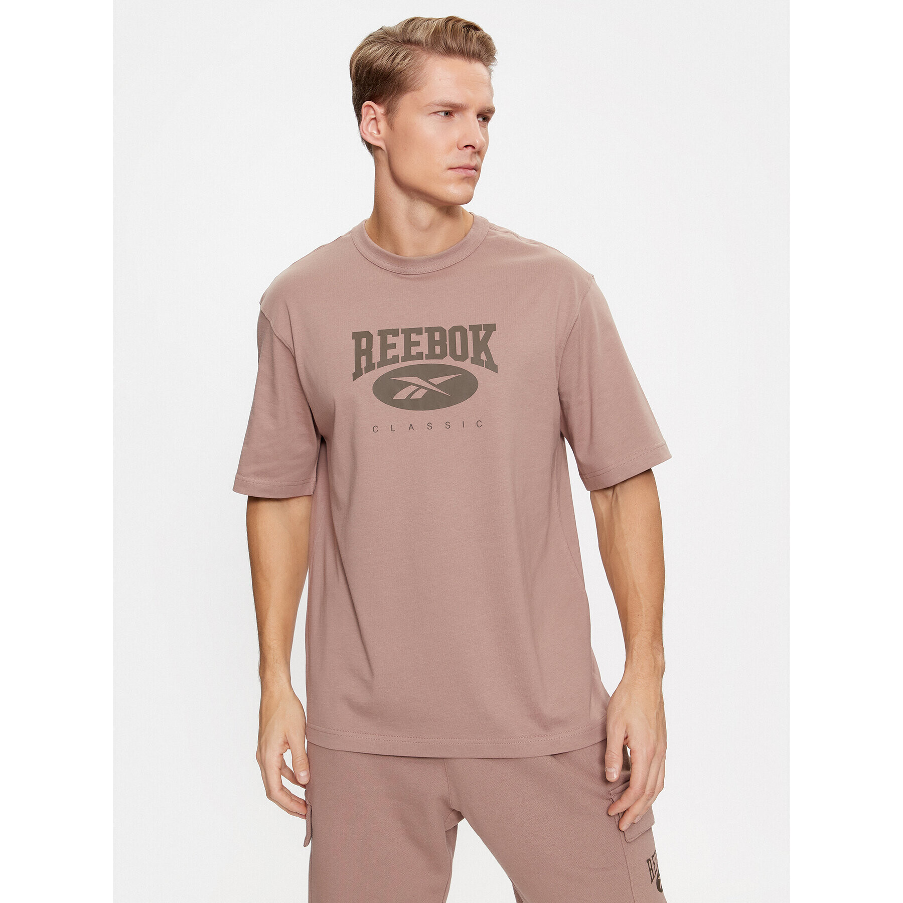 Reebok Tricou Archive Essentials IL8792 Bej Regular Fit - Pled.ro