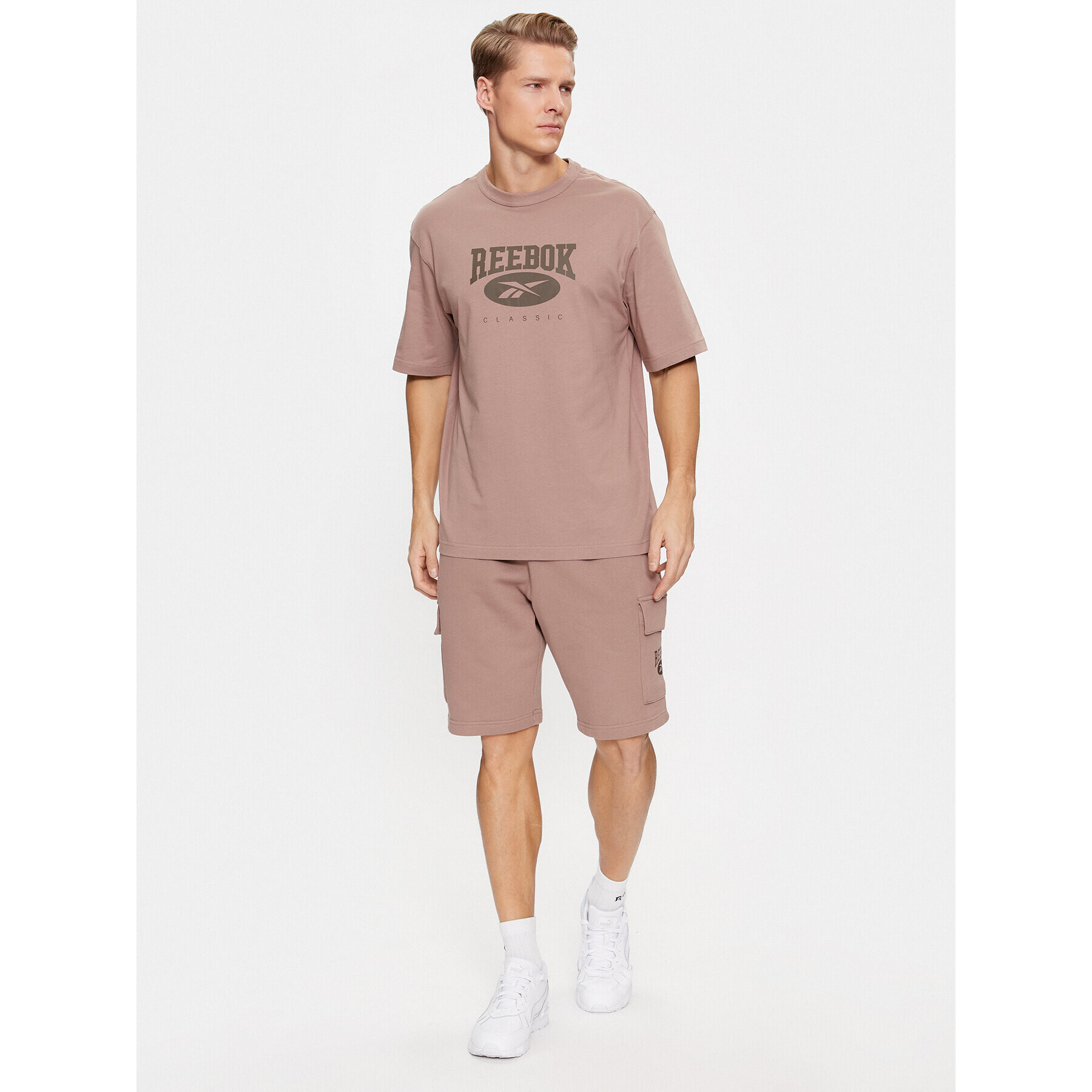 Reebok Tricou Archive Essentials IL8792 Bej Regular Fit - Pled.ro