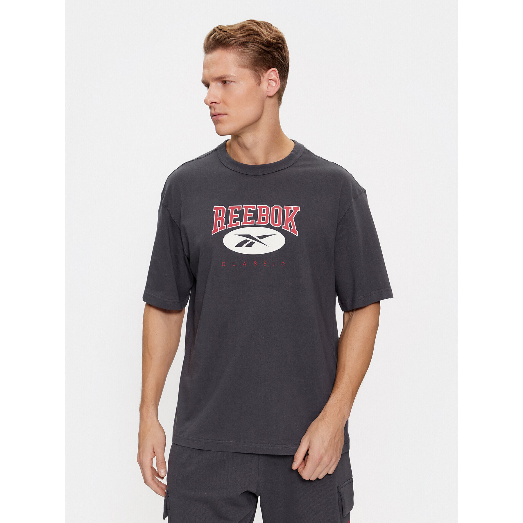 Reebok Tricou Archive Essentials IL8793 Gri Regular Fit - Pled.ro