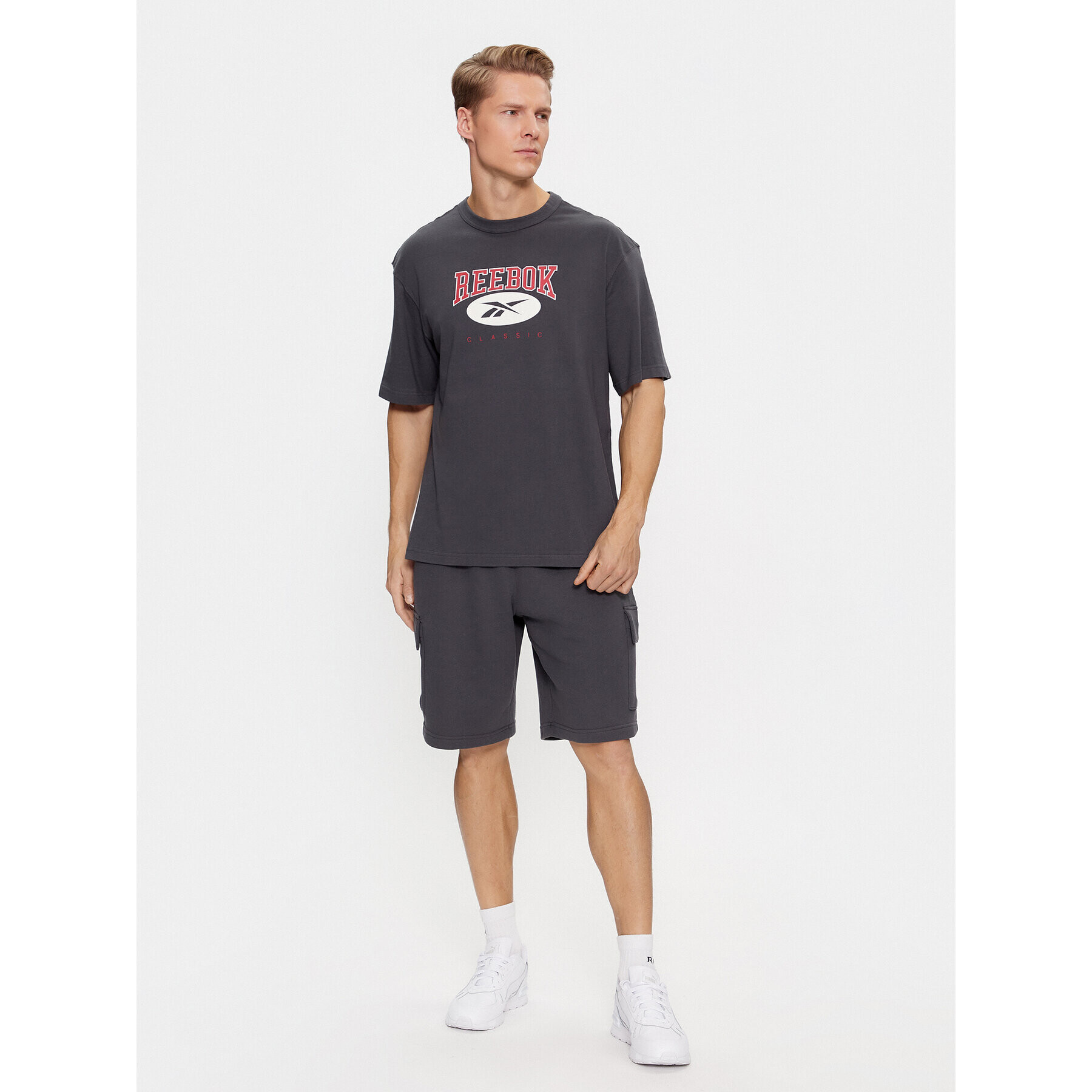 Reebok Tricou Archive Essentials IL8793 Gri Regular Fit - Pled.ro