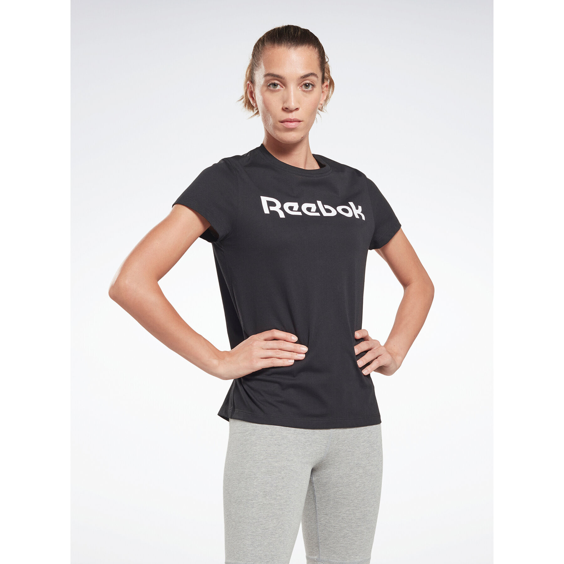 Reebok Tricou Training Essentials Graphic HT6184 Negru Regular Fit - Pled.ro