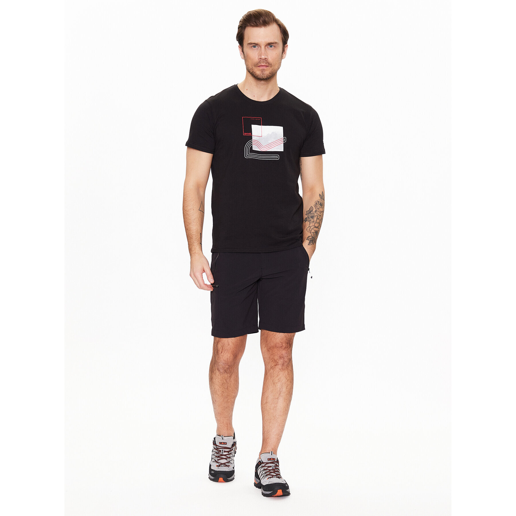 Regatta Tricou Breezed III RMT273 Negru Regular Fit - Pled.ro