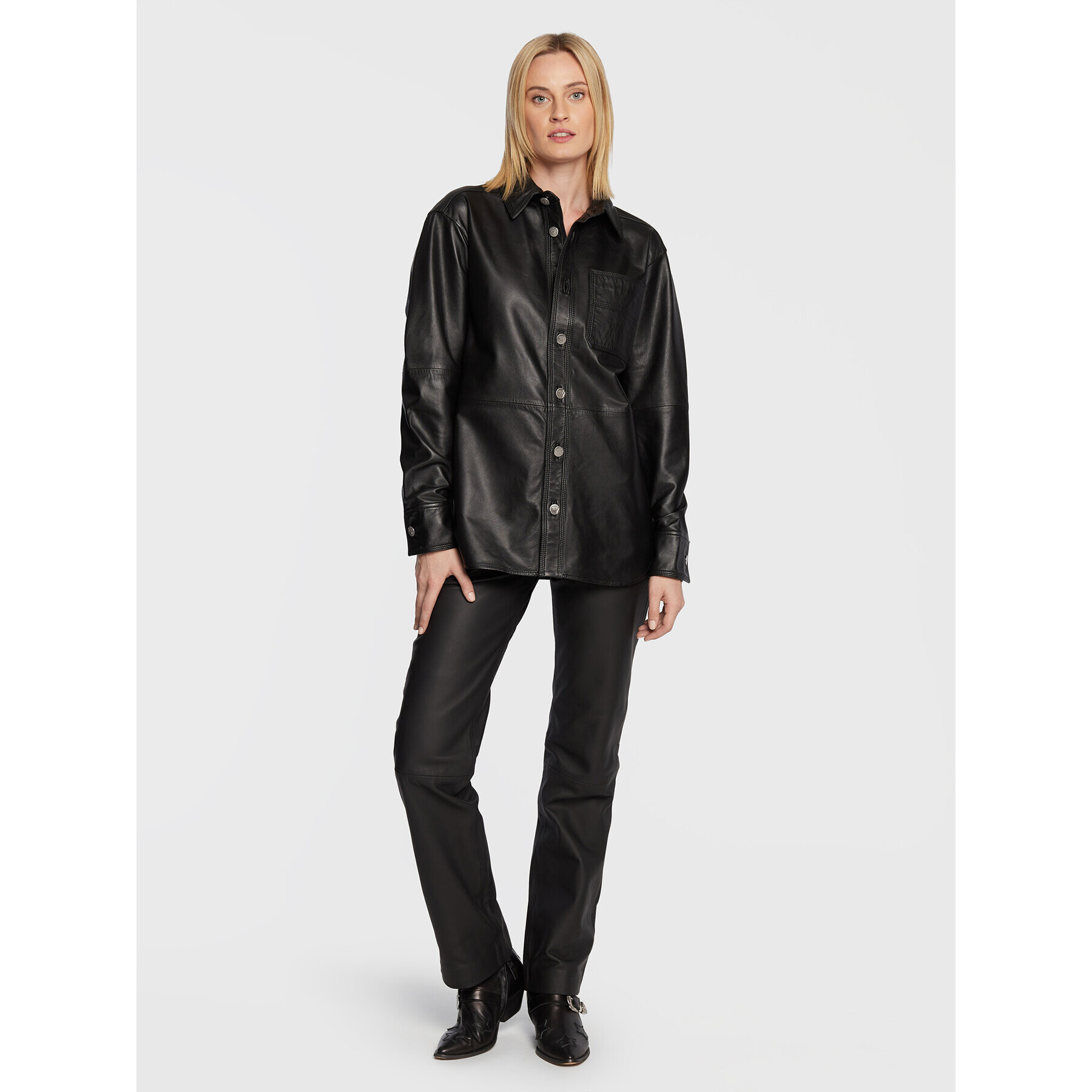 Remain Cămașă Doreen RM1826 Negru Regular Fit - Pled.ro