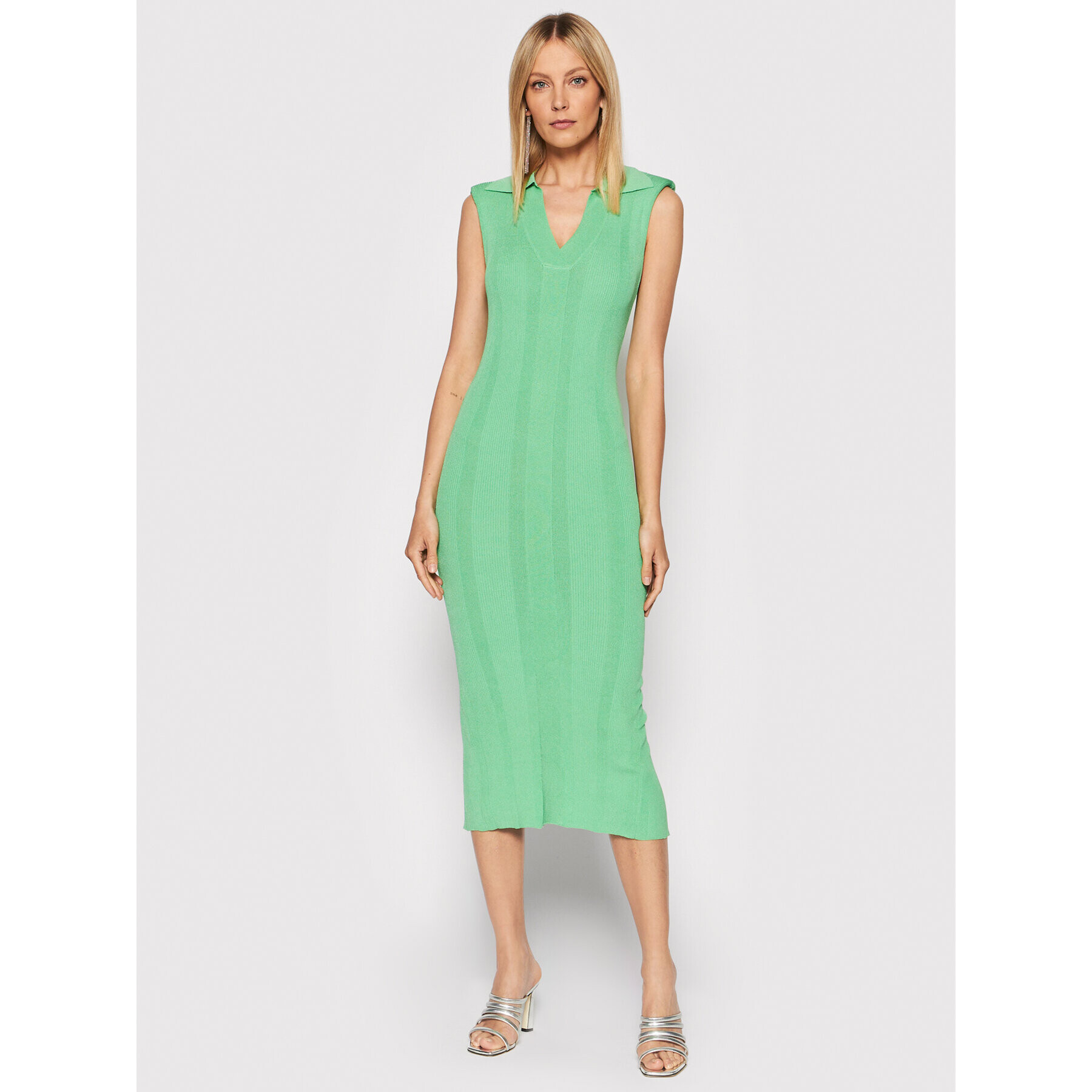 Remain Rochie de zi Joy Sl Knit RM1091 Verde Slim Fit - Pled.ro