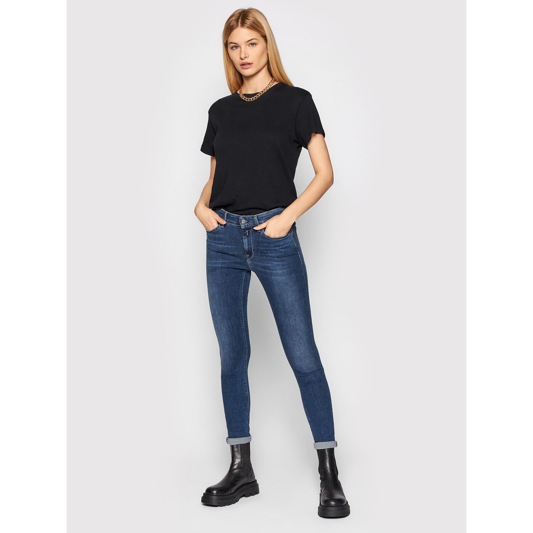 Replay Blugi WHW689.000.523 Bleumarin Skinny Fit - Pled.ro