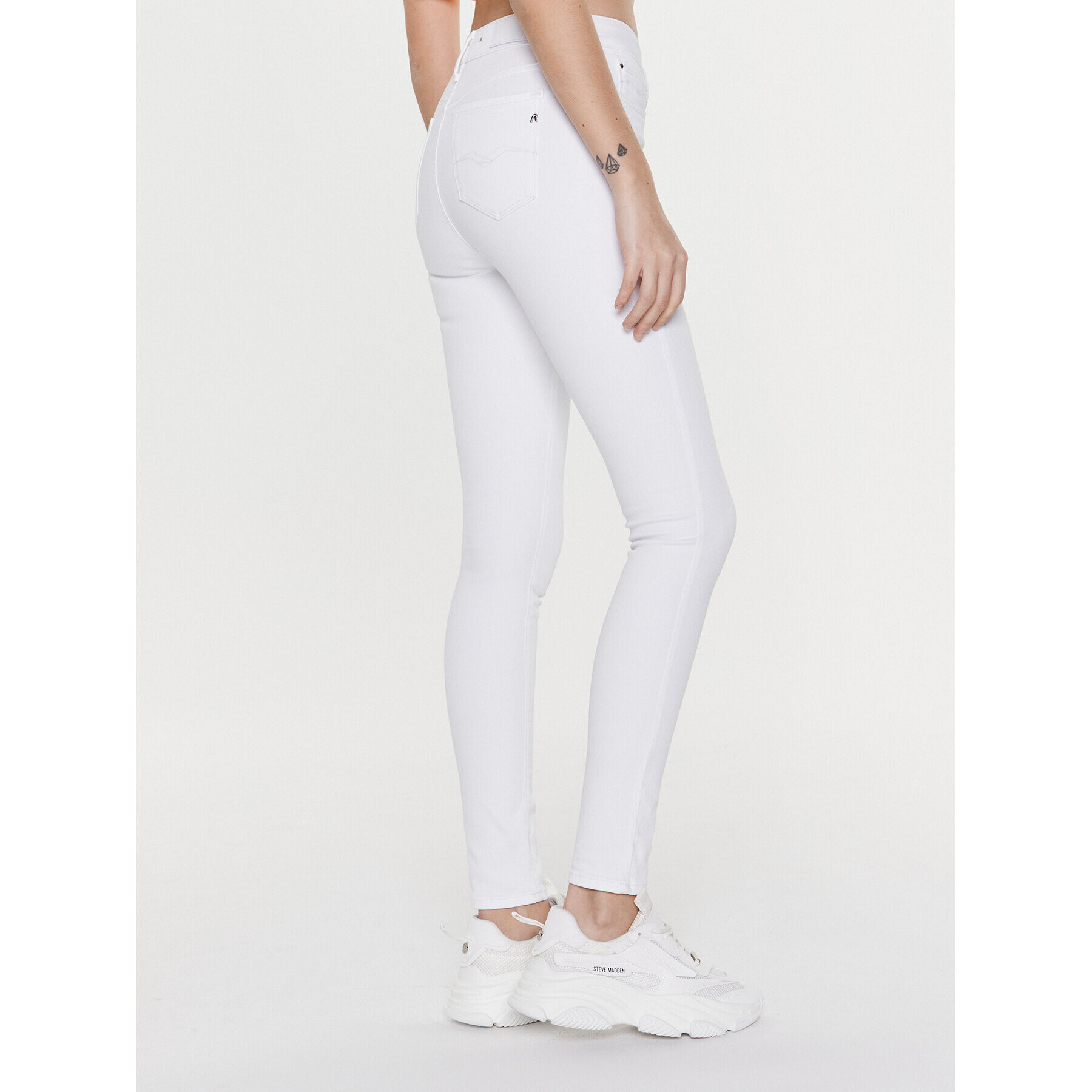 Replay Blugi WHW689.000.8366197 Alb Skinny Fit - Pled.ro