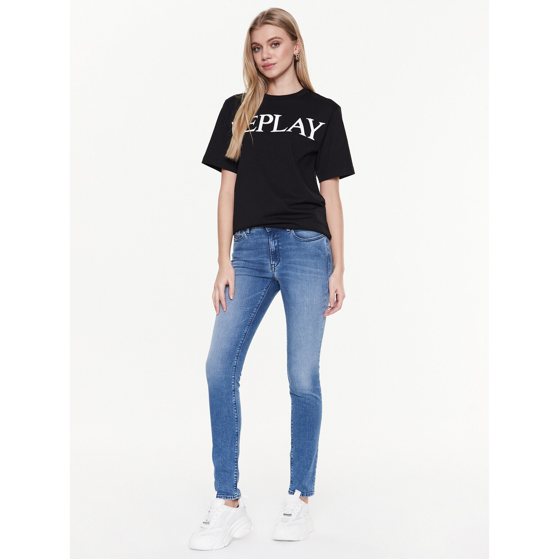 Replay Blugi WHW689.000.93A Albastru Skinny Fit - Pled.ro