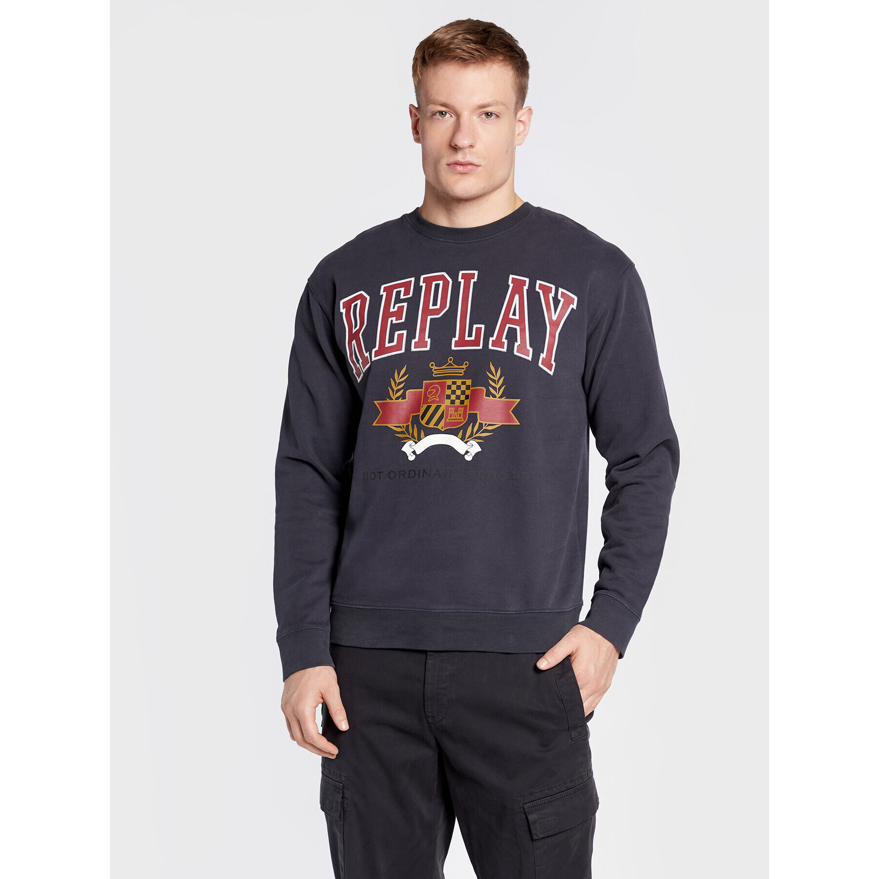 Replay Bluză M6271.000.22890CS Gri Regular Fit - Pled.ro