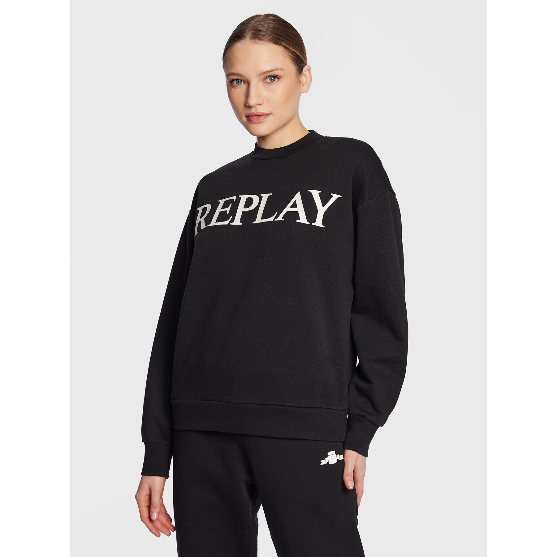 Replay Bluză W3586N.000.22890P Negru Oversize - Pled.ro