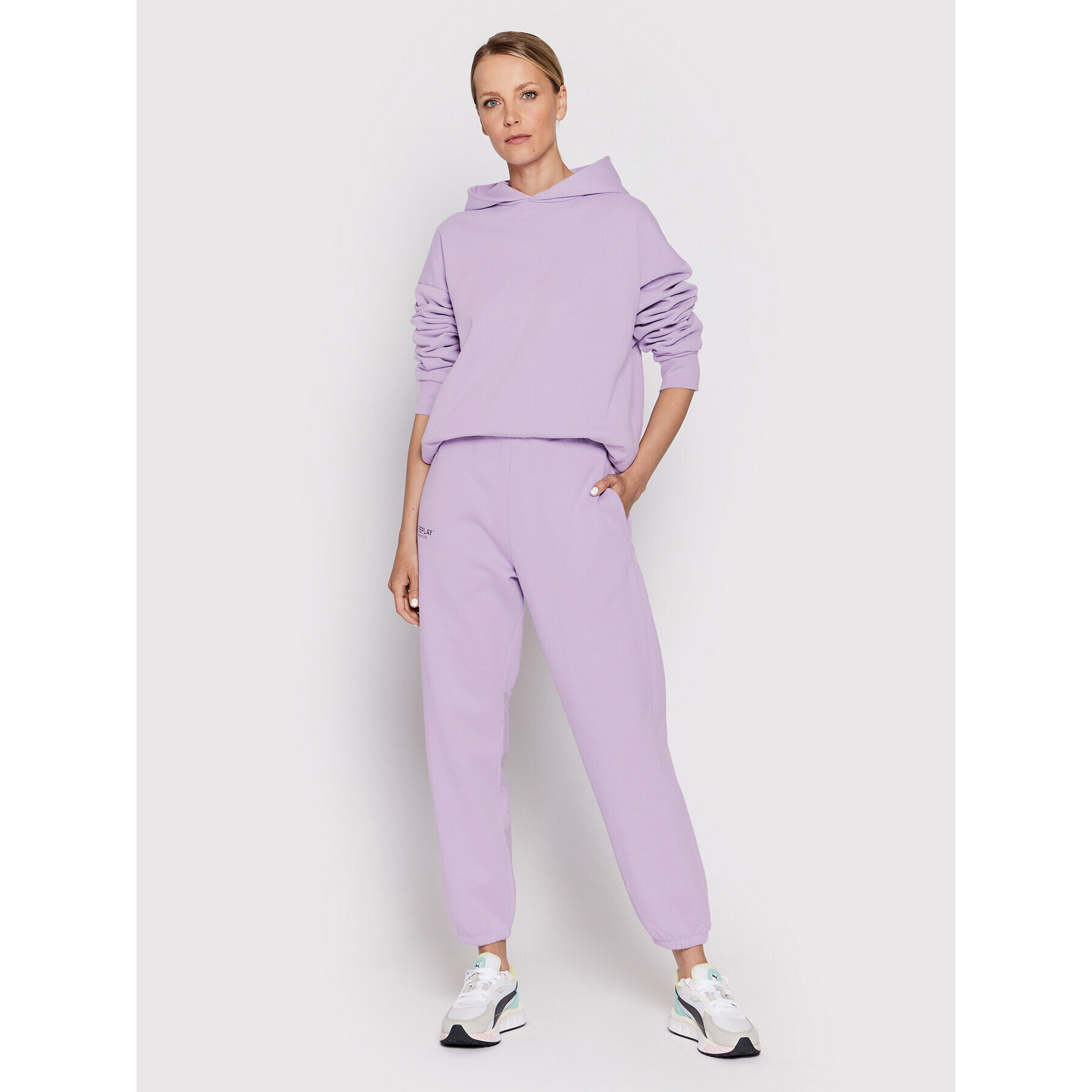 Replay Bluză W3637.000.23040P Violet Relaxed Fit - Pled.ro