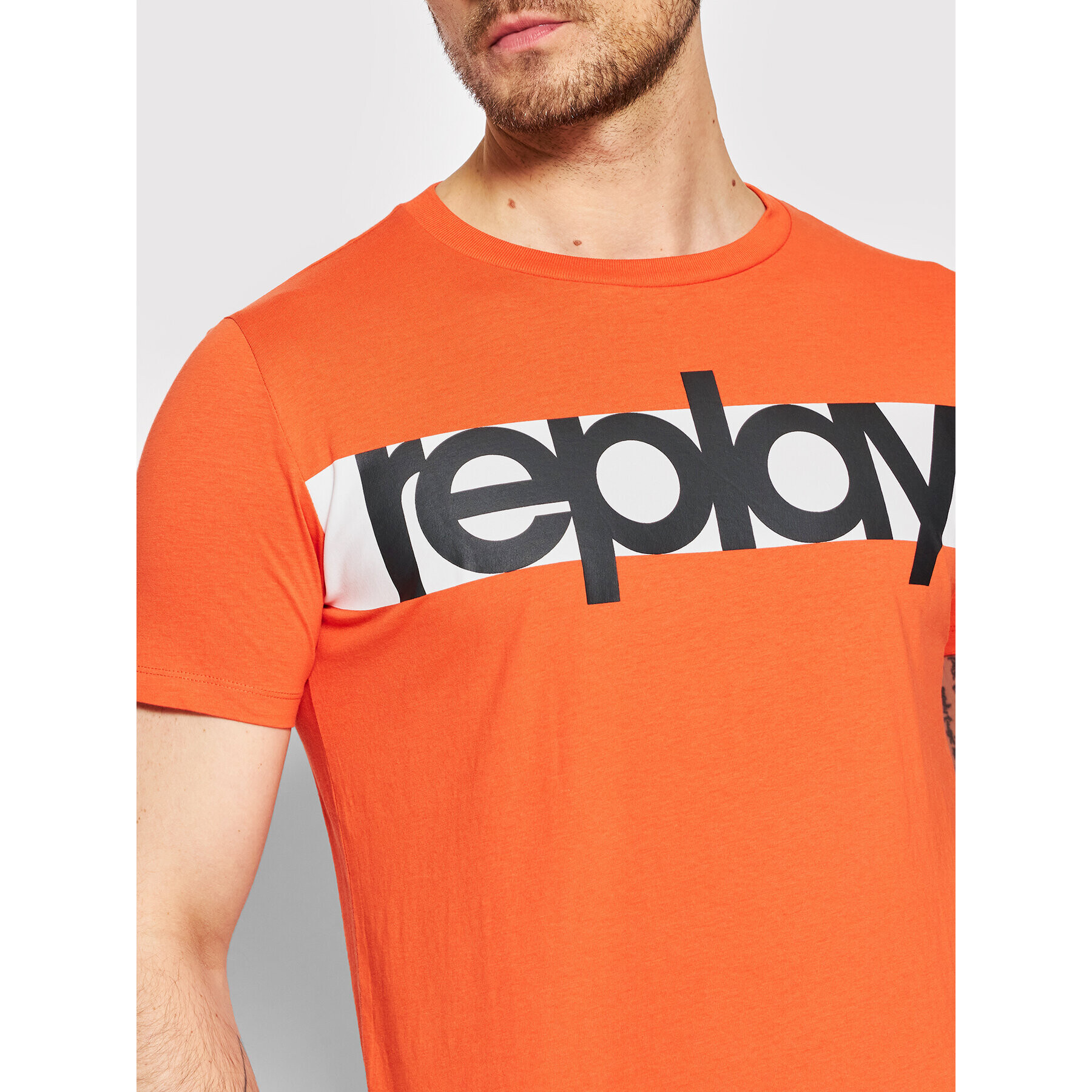 Replay Tricou M6007.000.2660 Portocaliu Regular Fit - Pled.ro