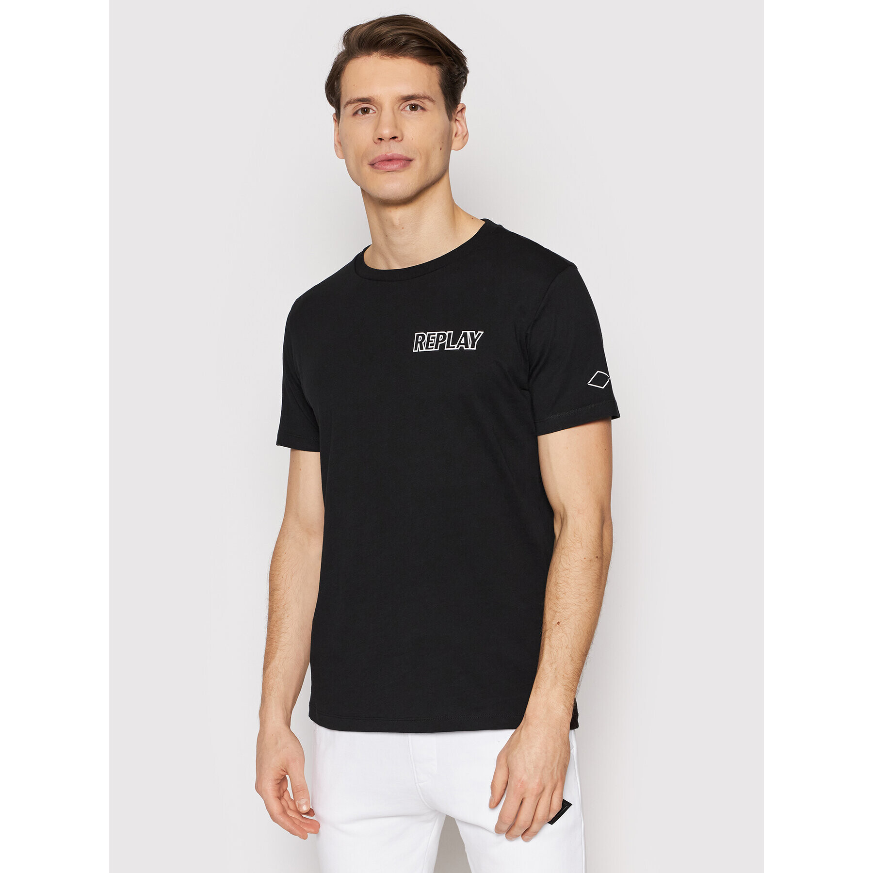 Replay Tricou M6008.000.2660 Negru Regular Fit - Pled.ro