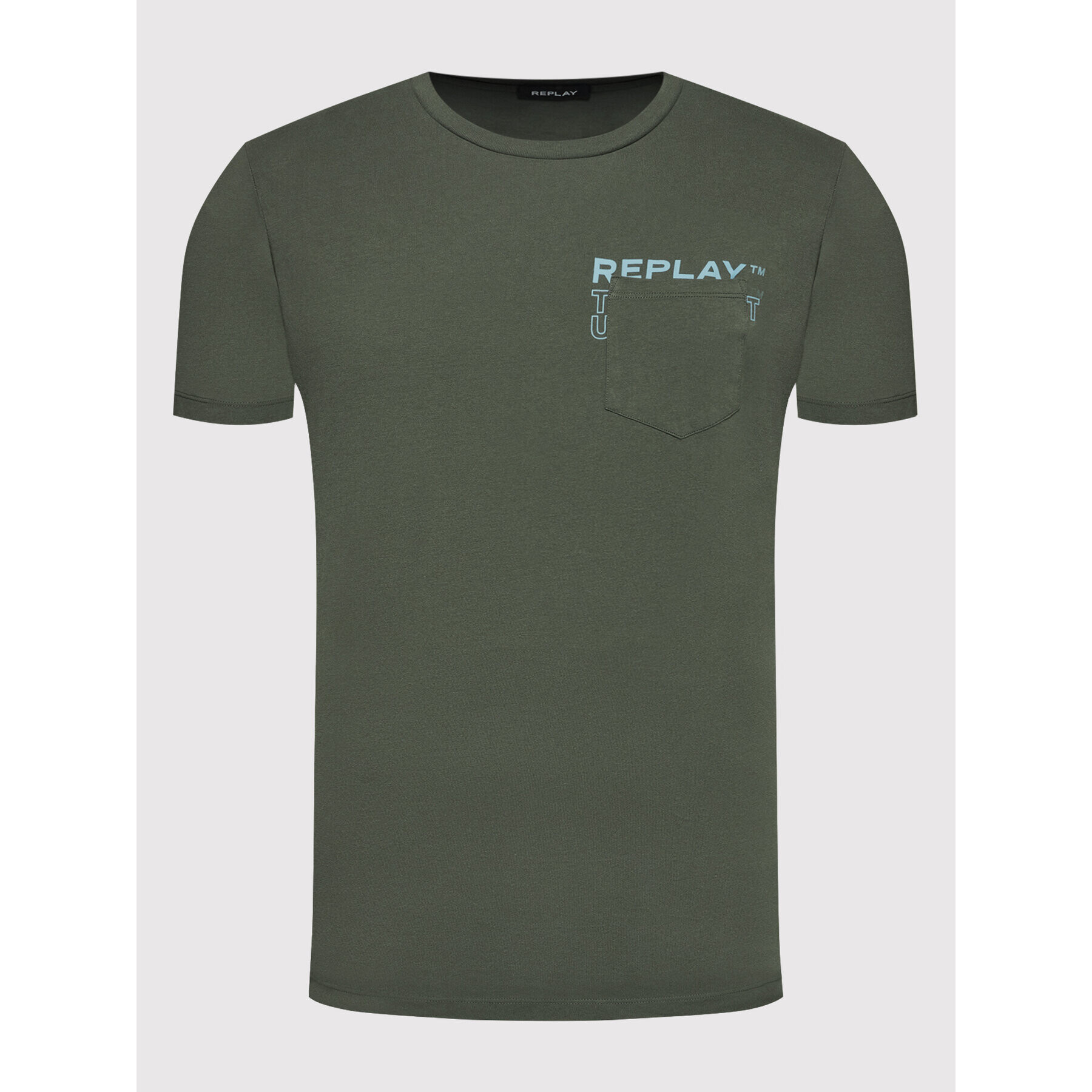 Replay Tricou M6014.000.23062 Verde Regular Fit - Pled.ro