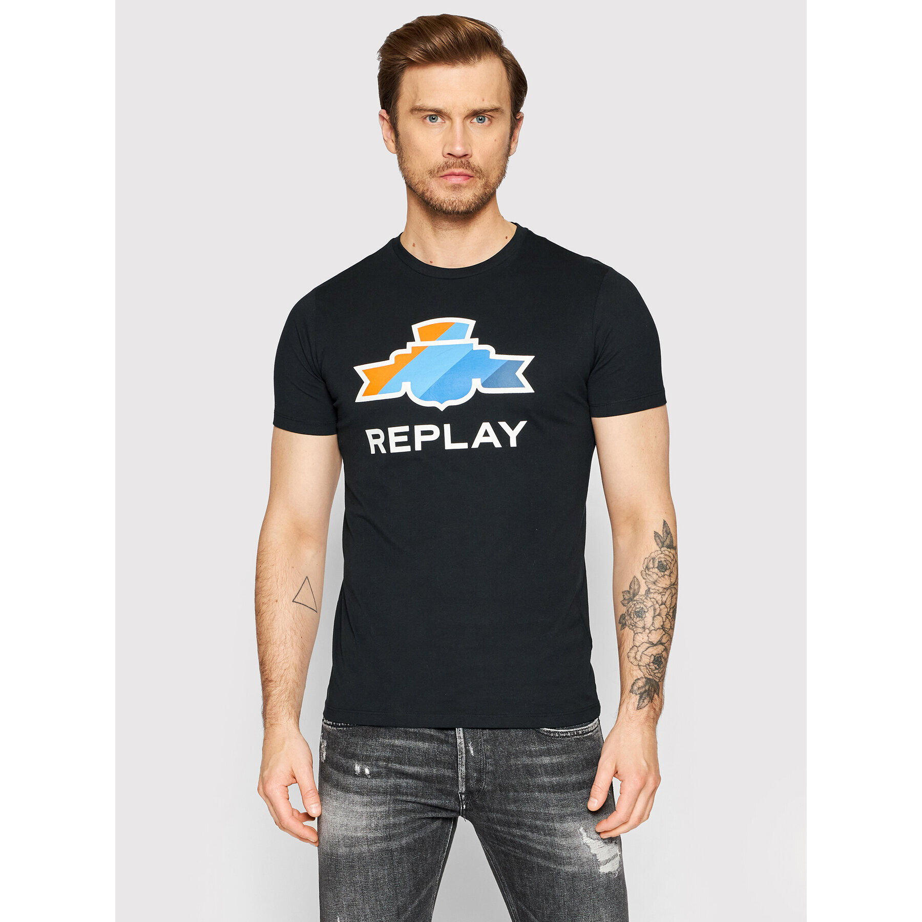 Replay Tricou M6016.000.22980P Negru Regular Fit - Pled.ro