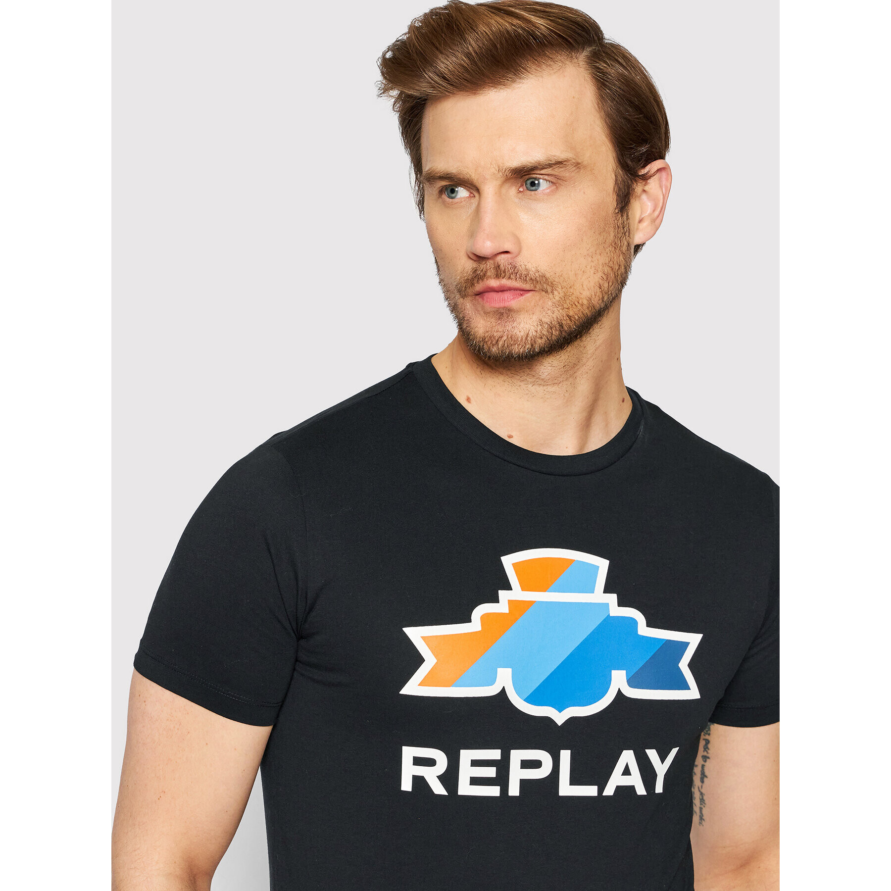 Replay Tricou M6016.000.22980P Negru Regular Fit - Pled.ro