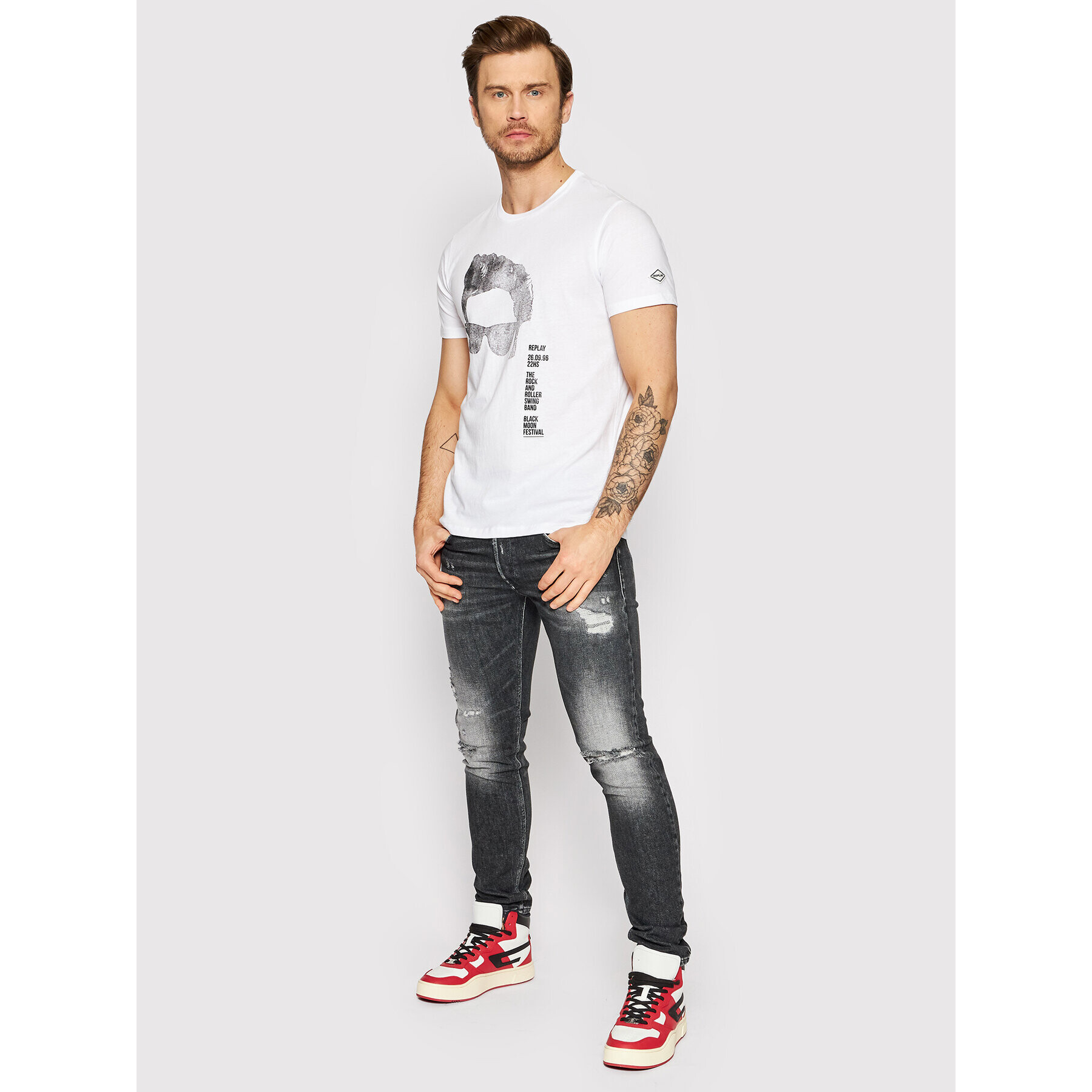 Replay Tricou M6018.000.22038G Alb Regular Fit - Pled.ro