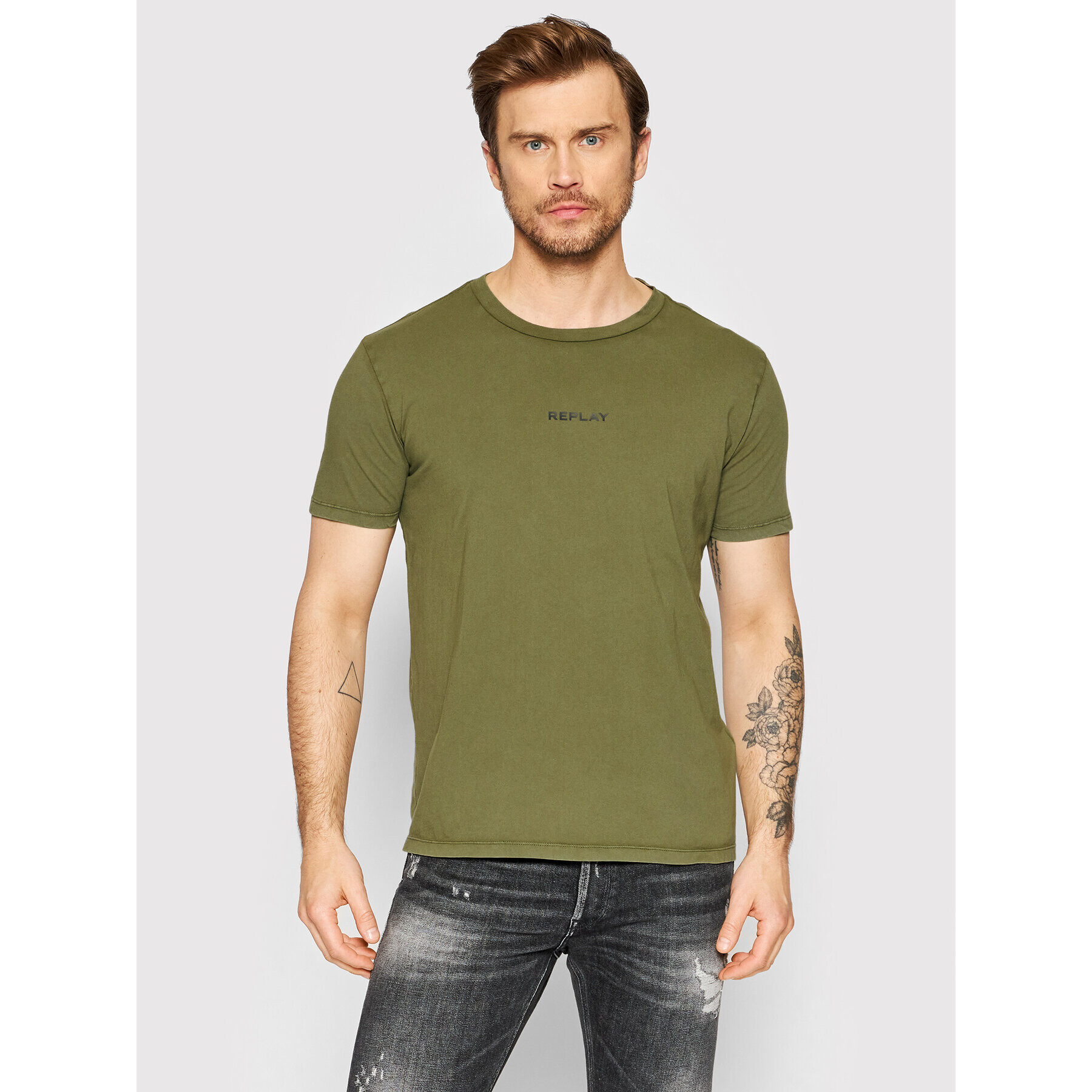 Replay Tricou M6033.000.23178G Verde Regular Fit - Pled.ro