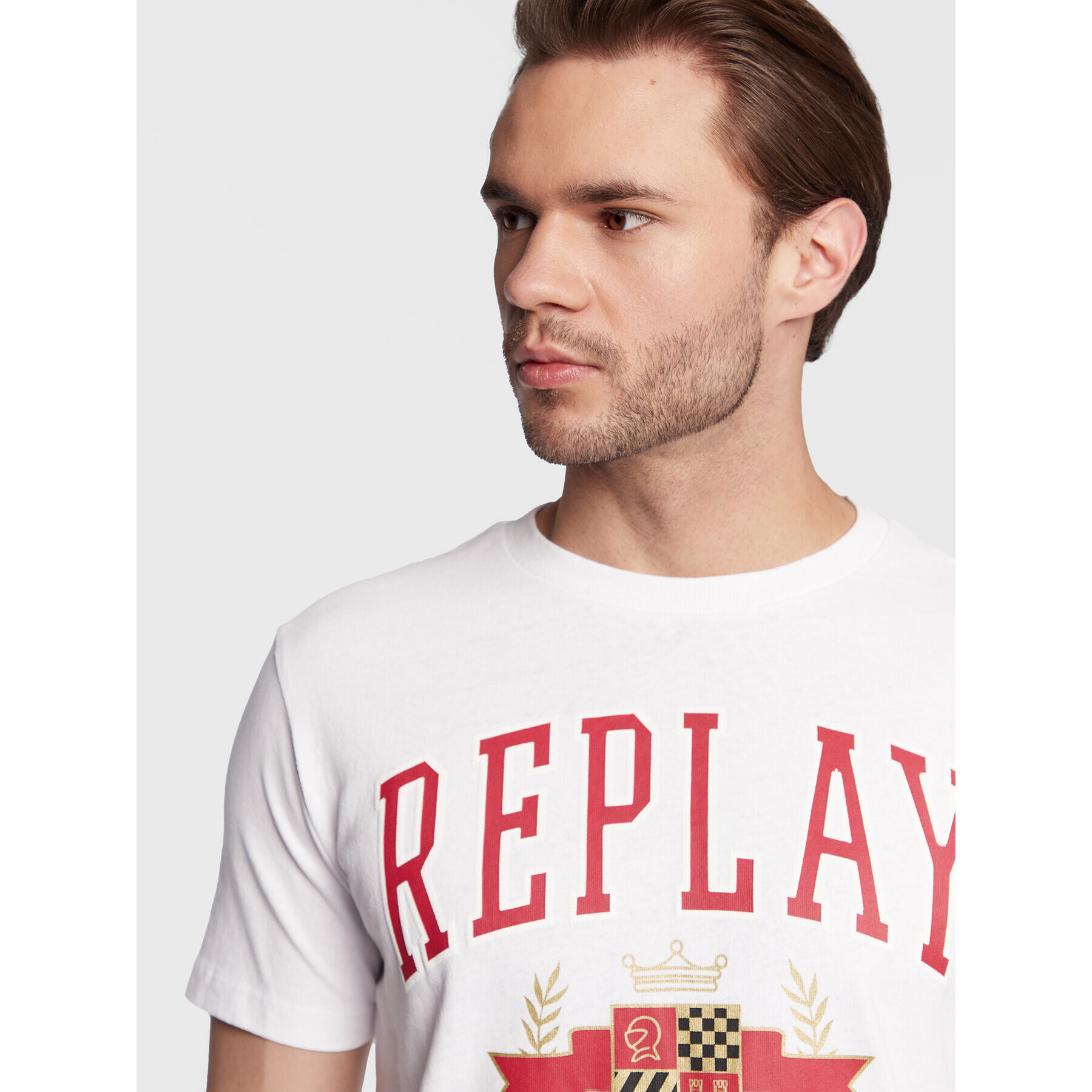 Replay Tricou M6290.000.23356M Alb Regular Fit - Pled.ro