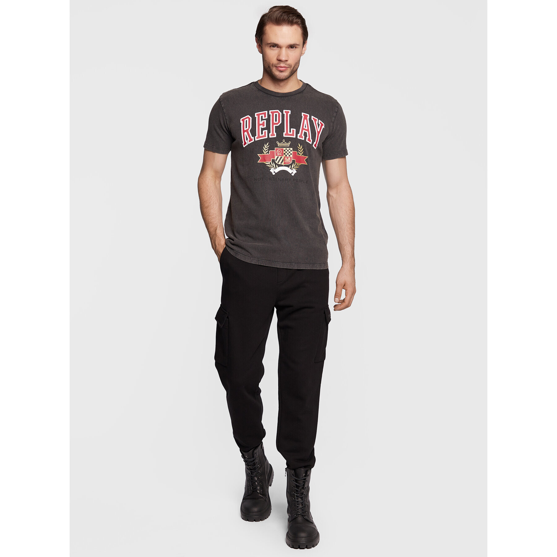 Replay Tricou M6290.000.23356M Negru Regular Fit - Pled.ro