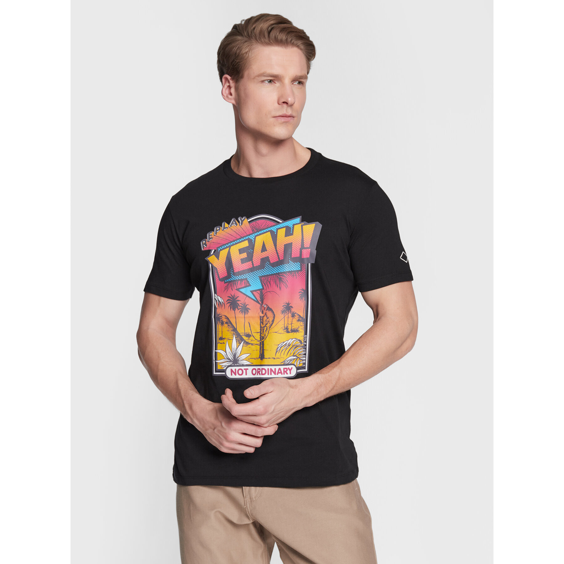 Replay Tricou M6465.000.2660 Negru Regular Fit - Pled.ro