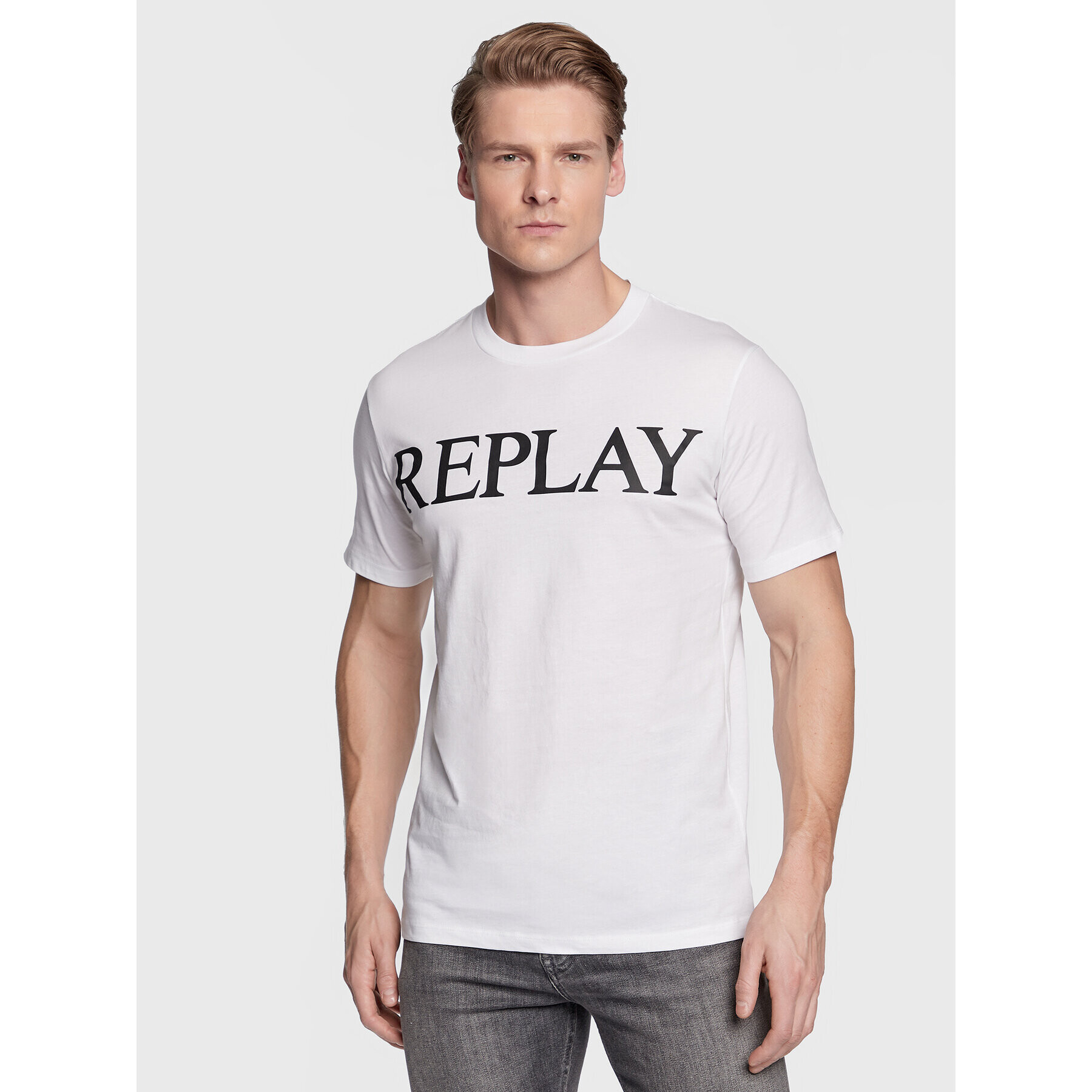 Replay Tricou M6475.000.22980 Alb Regular Fit - Pled.ro