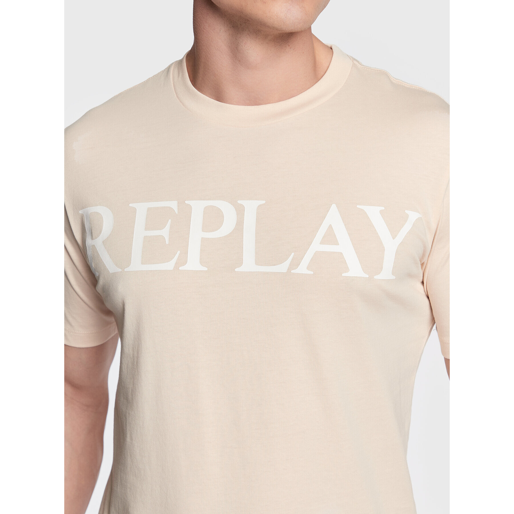 Replay Tricou M6475.000.22980P Bej Regular Fit - Pled.ro