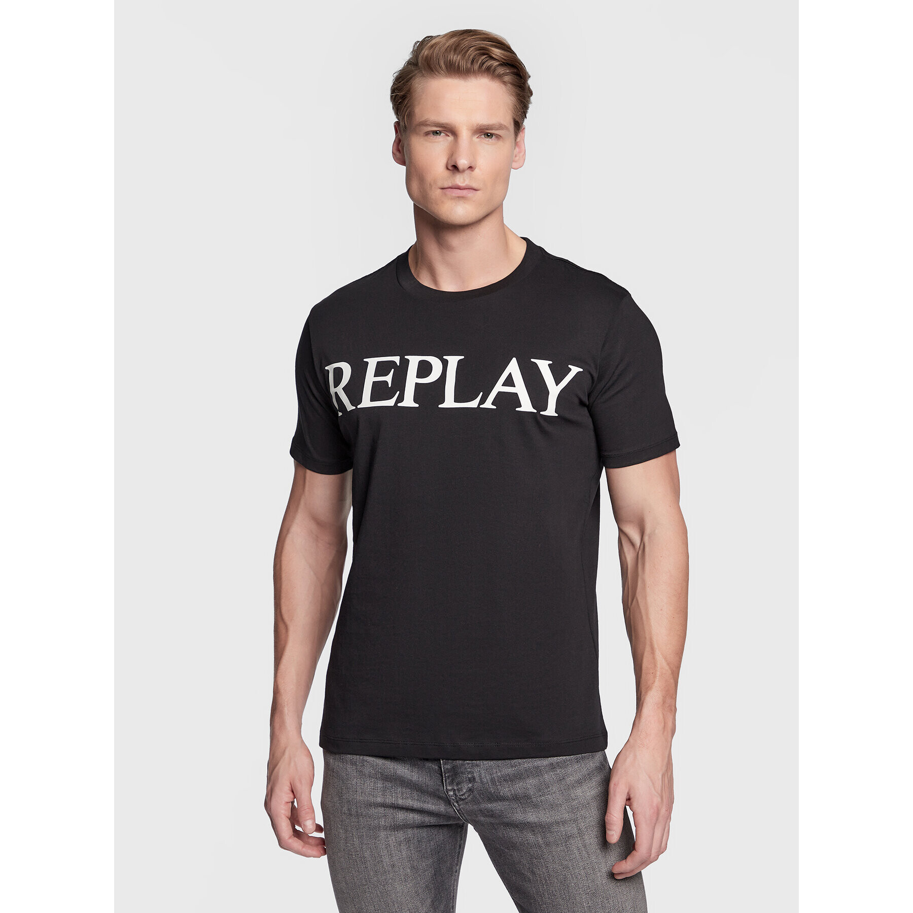 Replay Tricou M6475.000.22980P Negru Regular Fit - Pled.ro