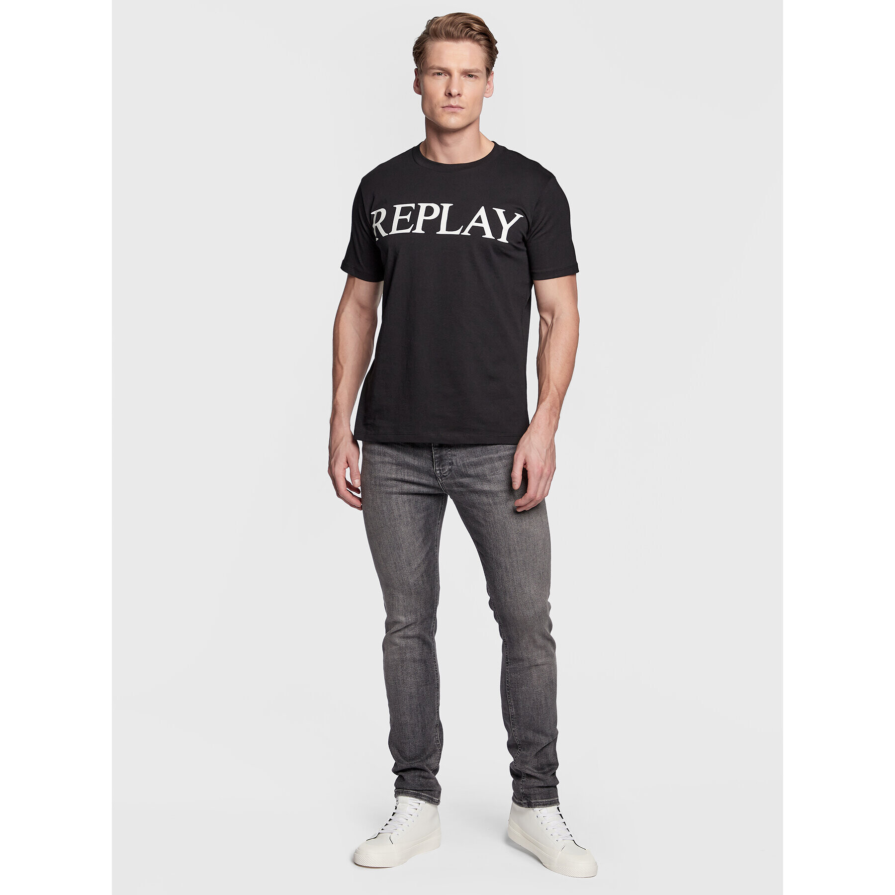 Replay Tricou M6475.000.22980P Negru Regular Fit - Pled.ro