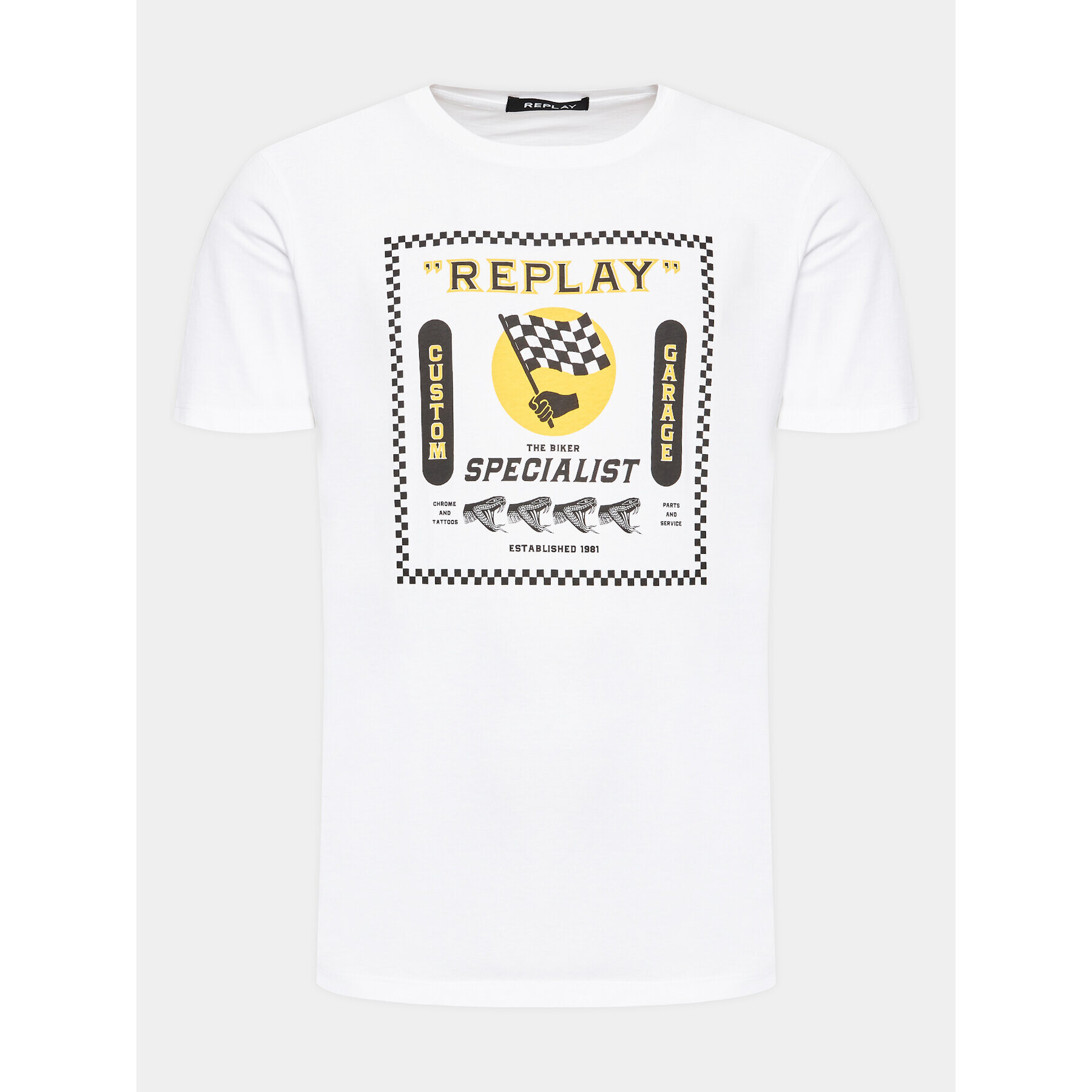 Replay Tricou M6649.000.2660 Alb Regular Fit - Pled.ro