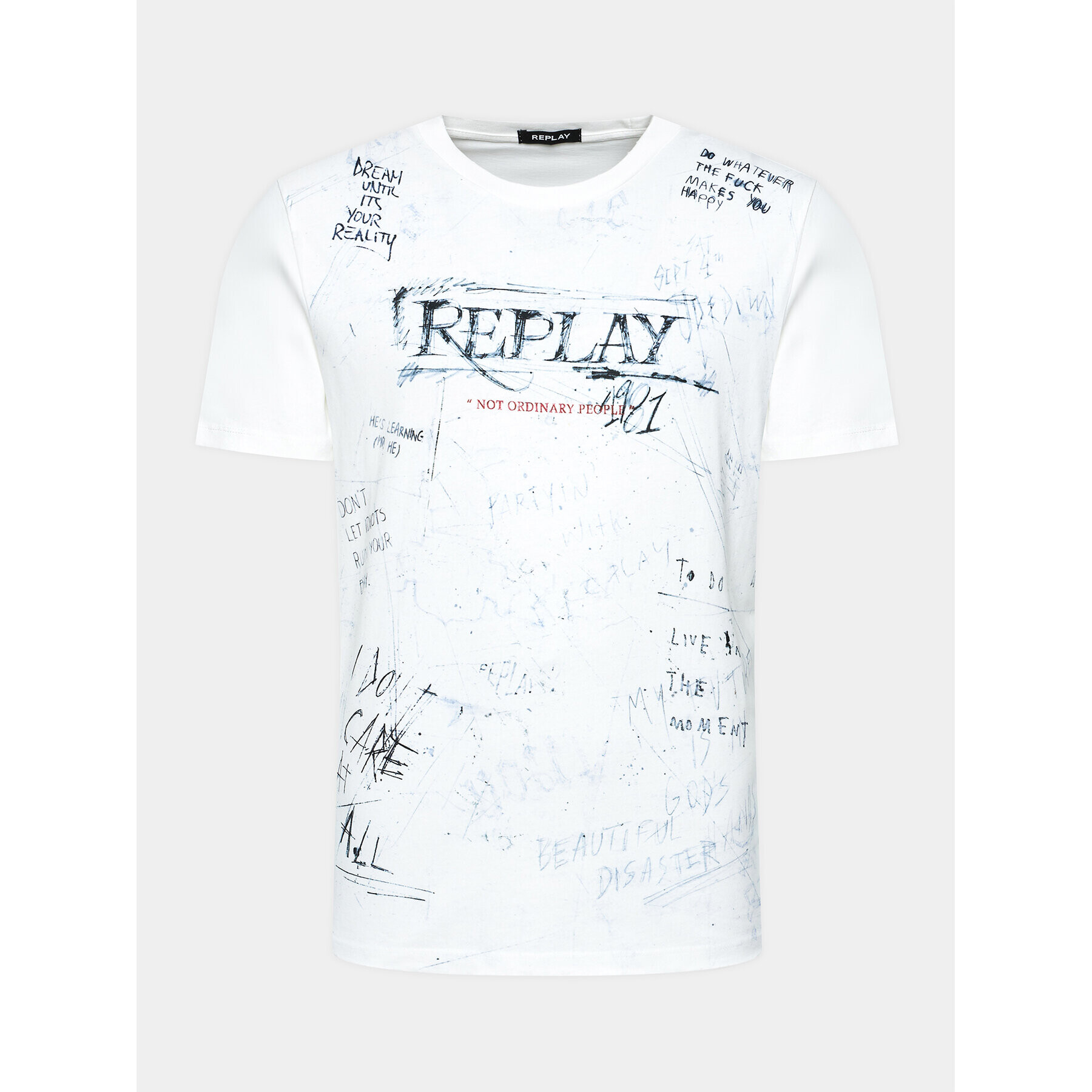 Replay Tricou M6650.000.23592G Alb Regular Fit - Pled.ro