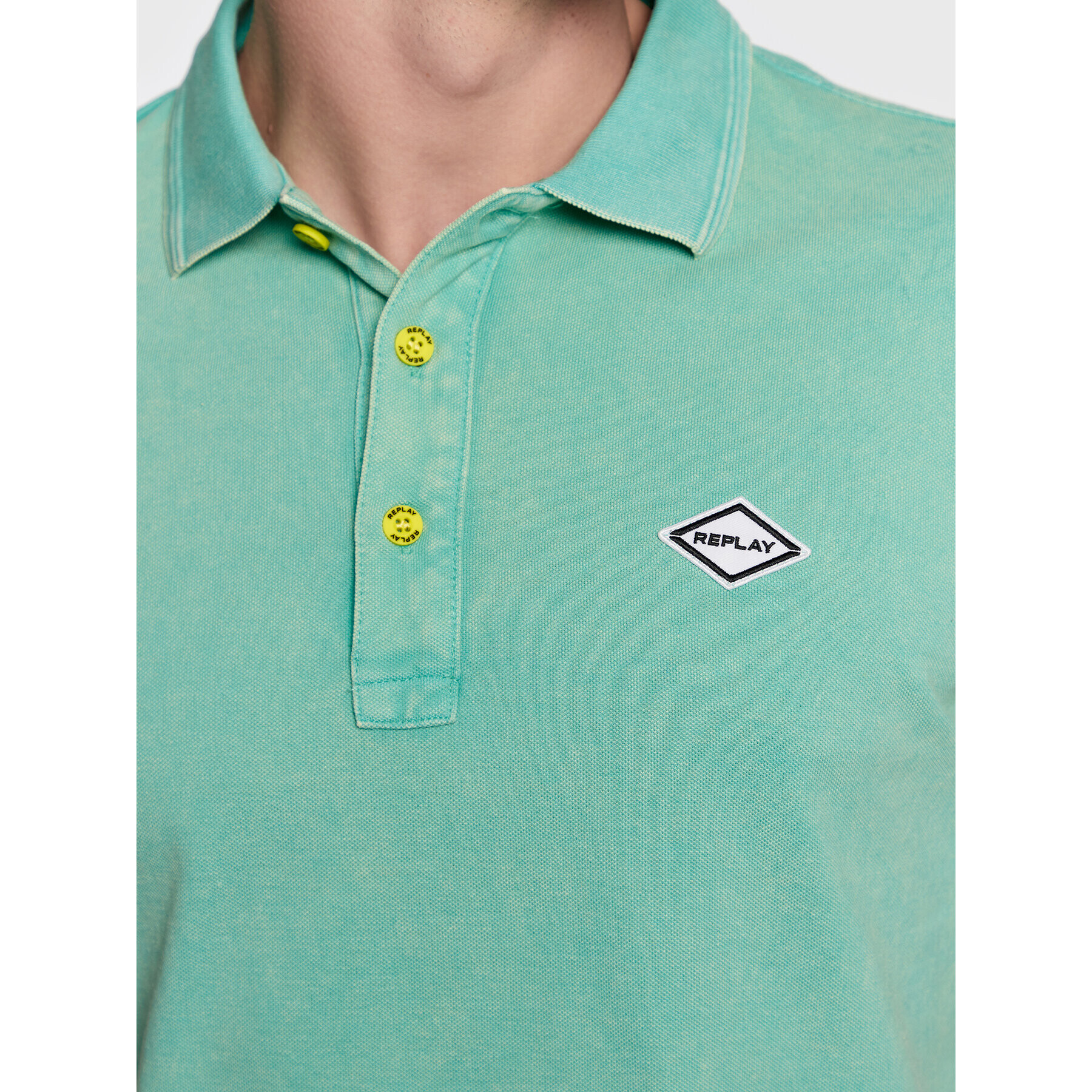 Replay Tricou polo M3070A.000.22696M Verde Regular Fit - Pled.ro