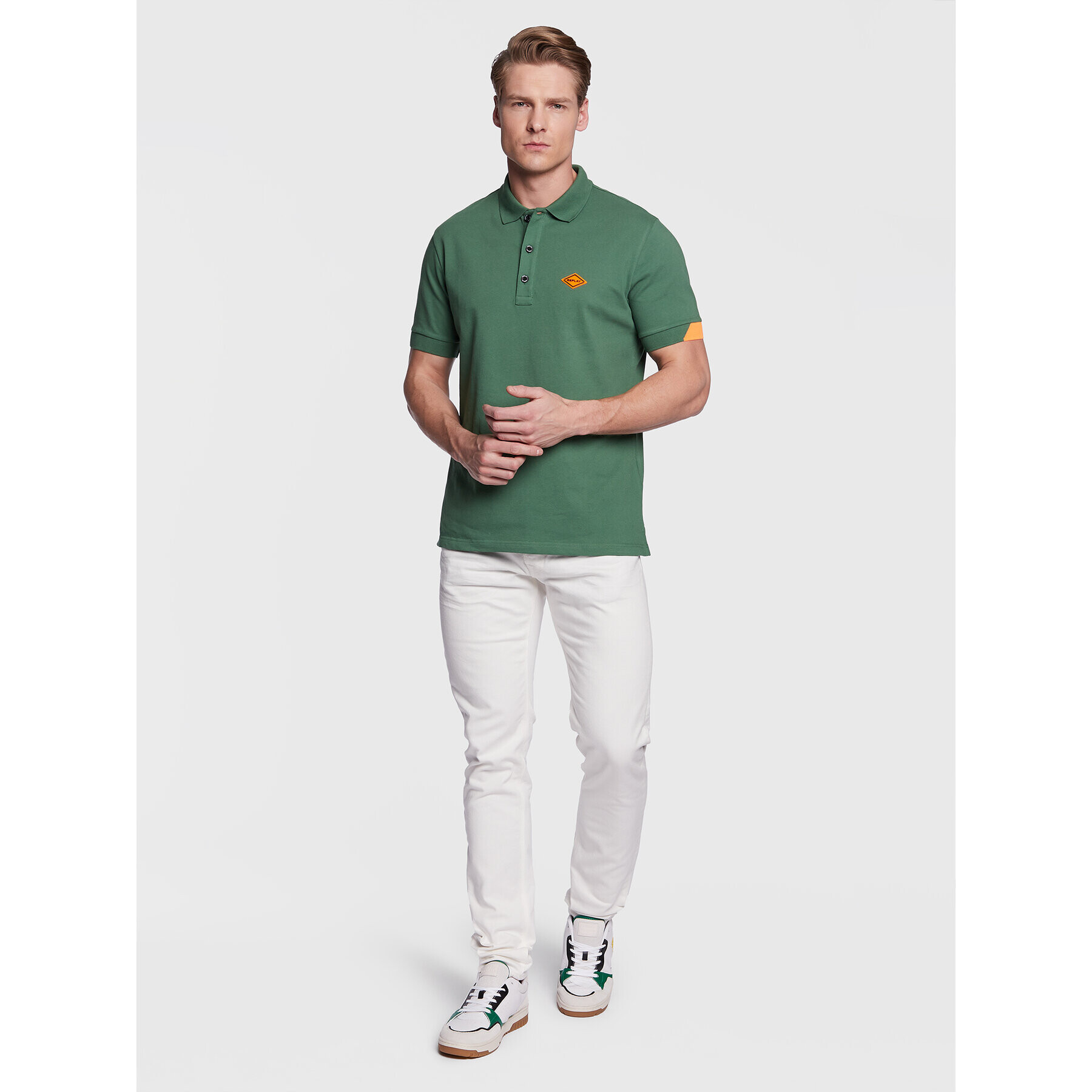 Replay Tricou polo M3540A.000.20623 Verde Regular Fit - Pled.ro