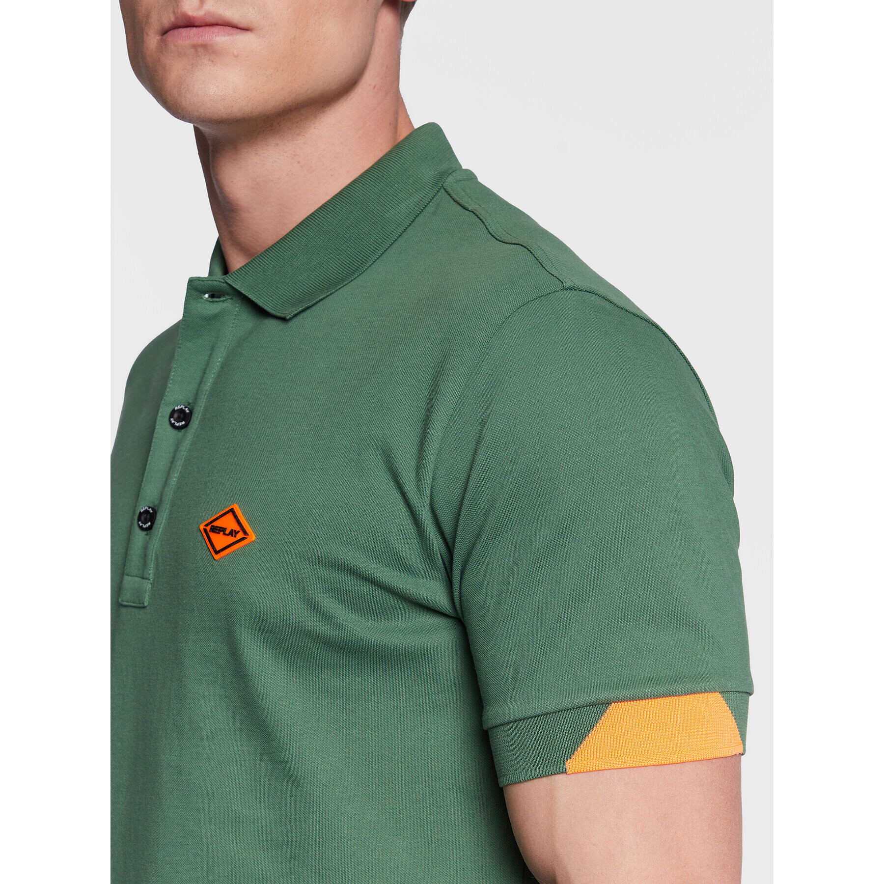 Replay Tricou polo M3540A.000.20623 Verde Regular Fit - Pled.ro