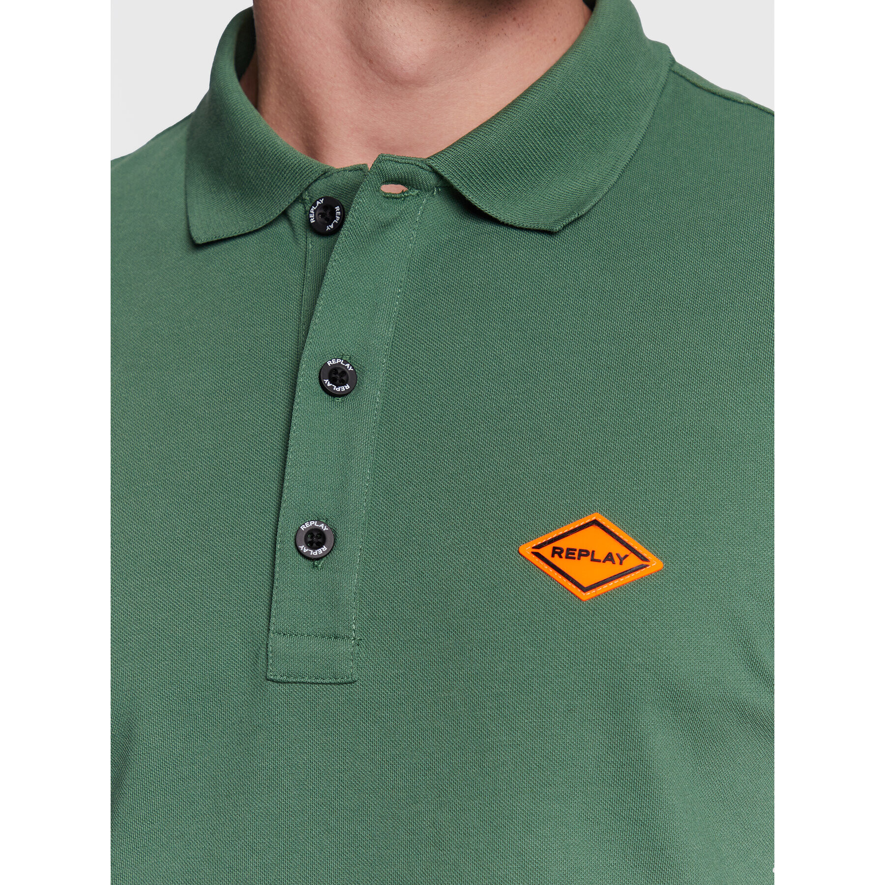 Replay Tricou polo M3540A.000.20623 Verde Regular Fit - Pled.ro