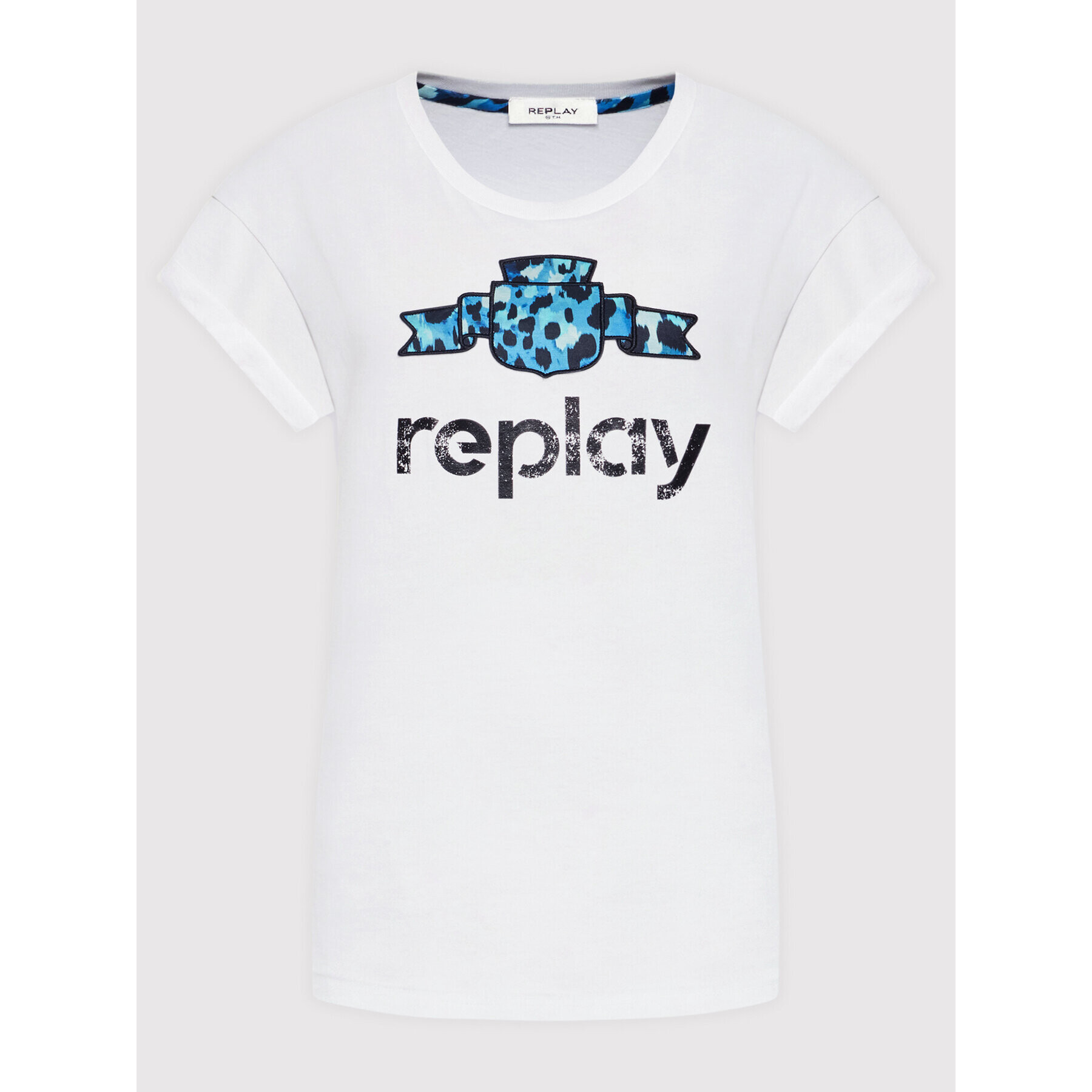 Replay Tricou W3525A.000.20994 Alb Regular Fit - Pled.ro