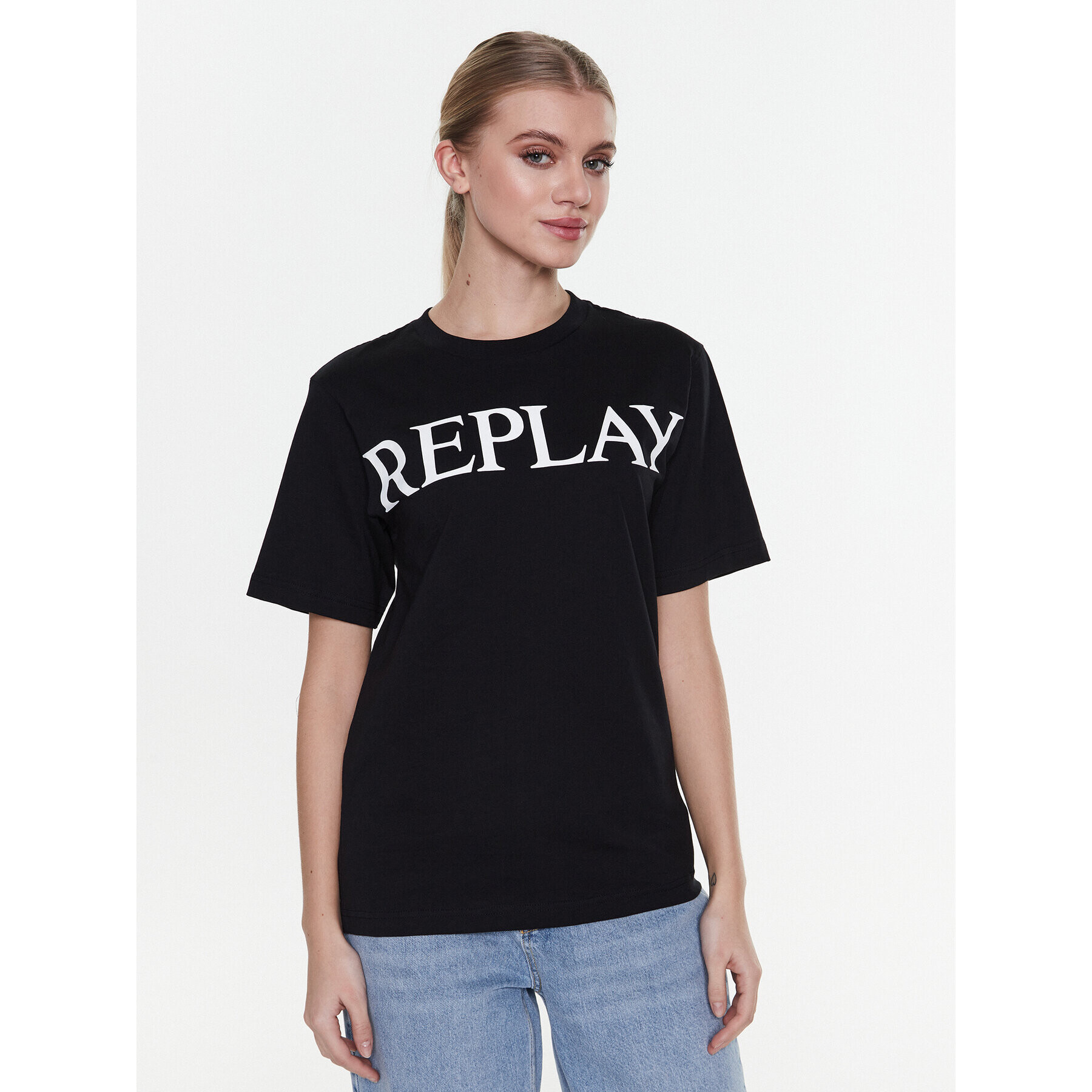 Replay Tricou W3698E.000.23188P Negru Relaxed Fit - Pled.ro