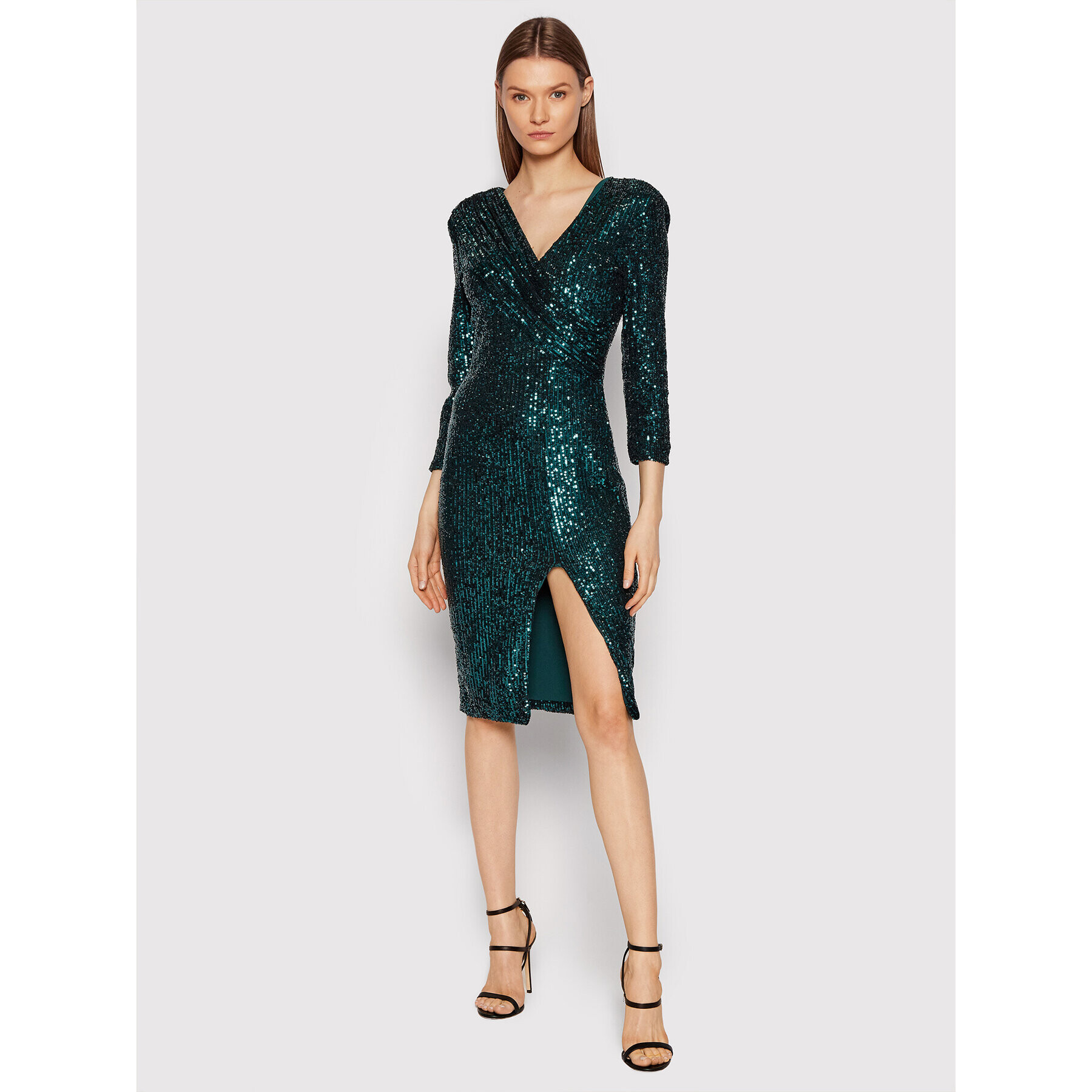 Rinascimento Rochie cocktail CFC0018249002 Verde Slim Fit - Pled.ro