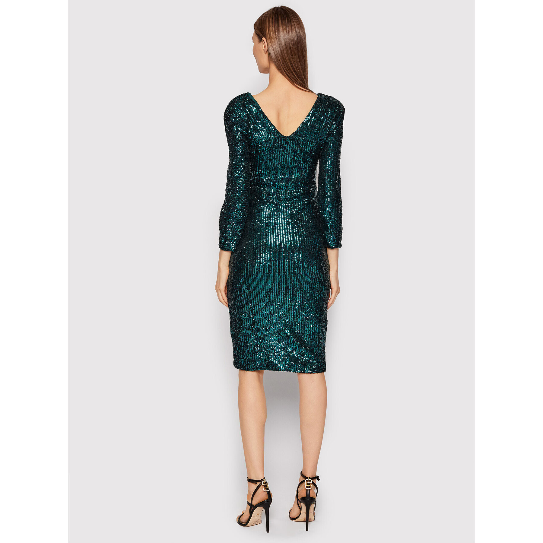 Rinascimento Rochie cocktail CFC0018249002 Verde Slim Fit - Pled.ro