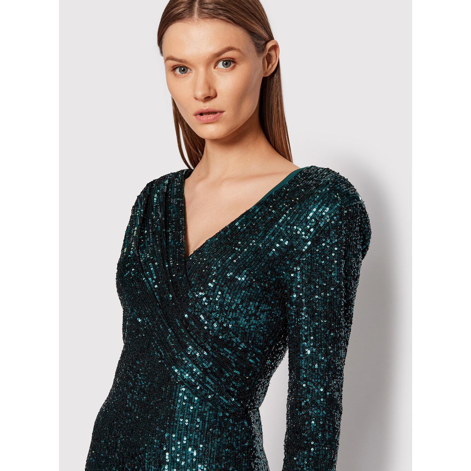 Rinascimento Rochie cocktail CFC0018249002 Verde Slim Fit - Pled.ro