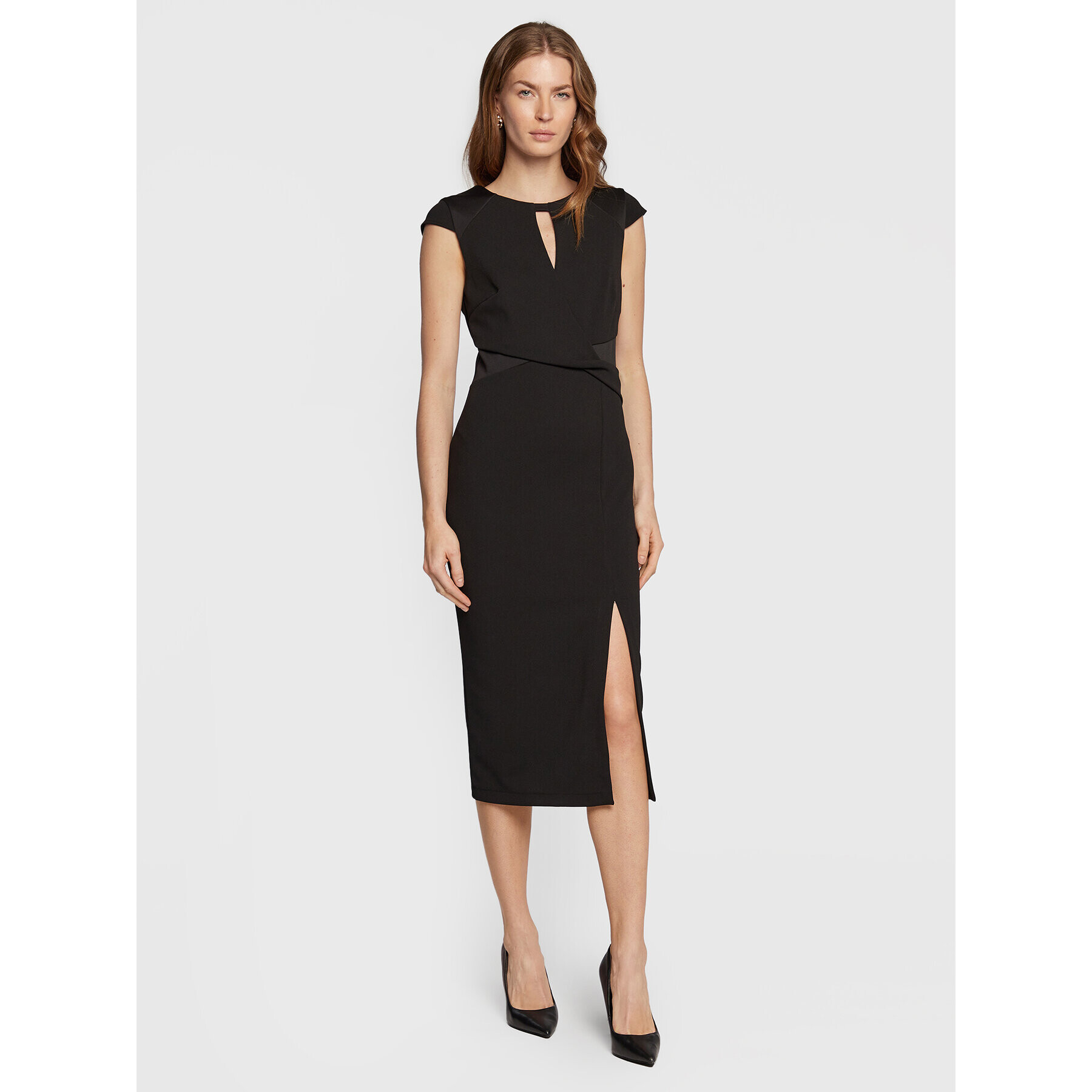 Rinascimento Rochie cocktail CFC0018685002 Negru Slim Fit - Pled.ro