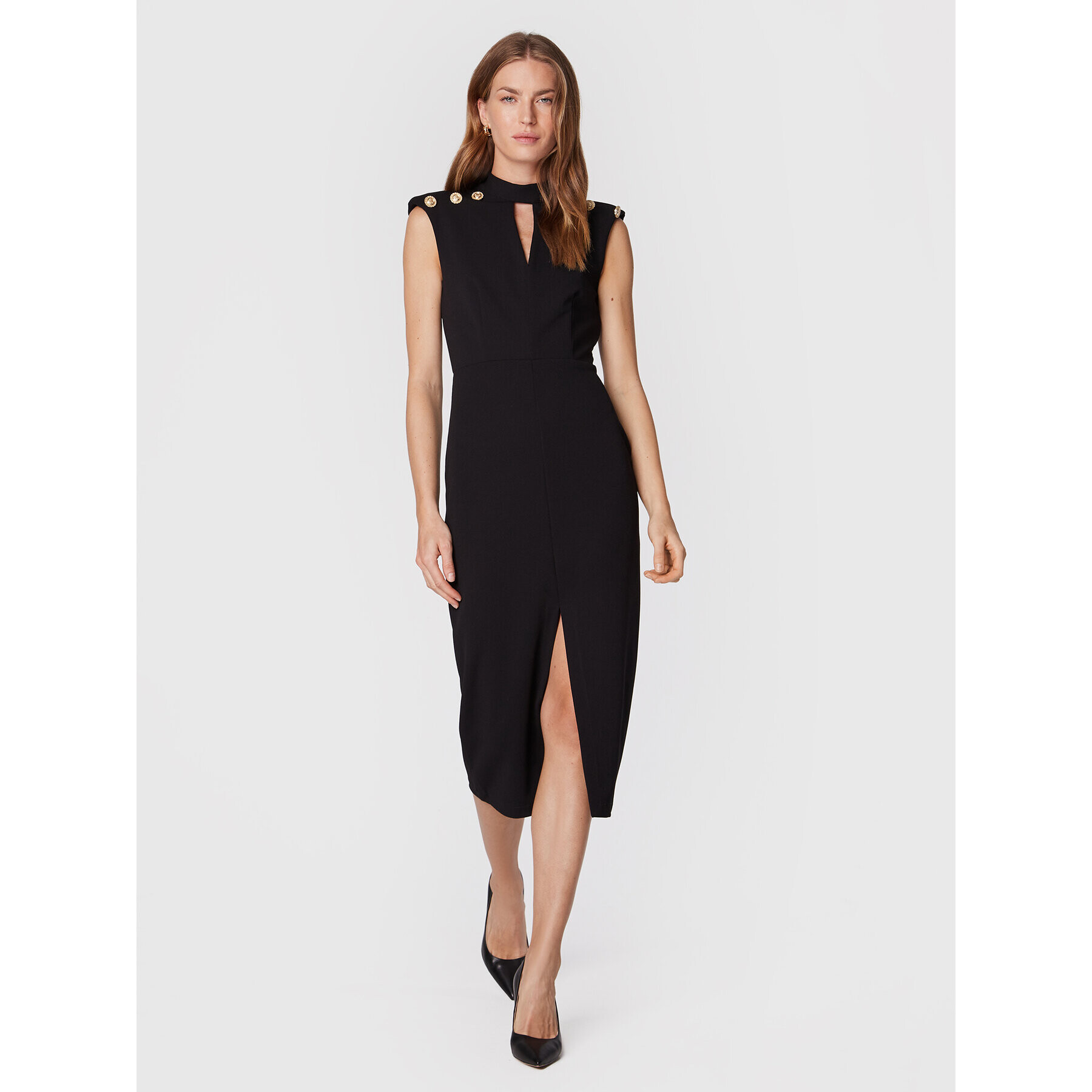 Rinascimento Rochie cocktail CFC0018686002 Negru Regular Fit - Pled.ro