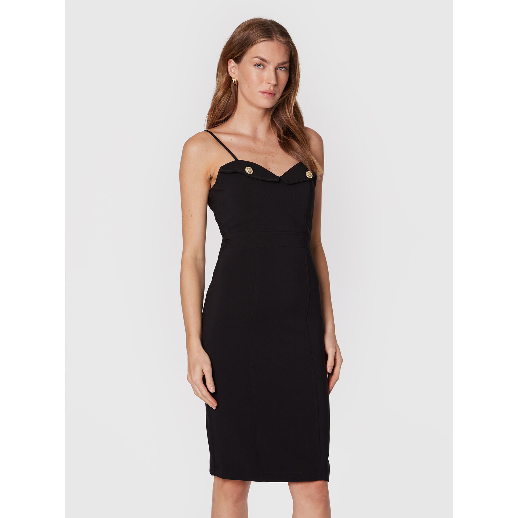 Rinascimento Rochie cocktail CFC0018696002 Negru Slim Fit - Pled.ro