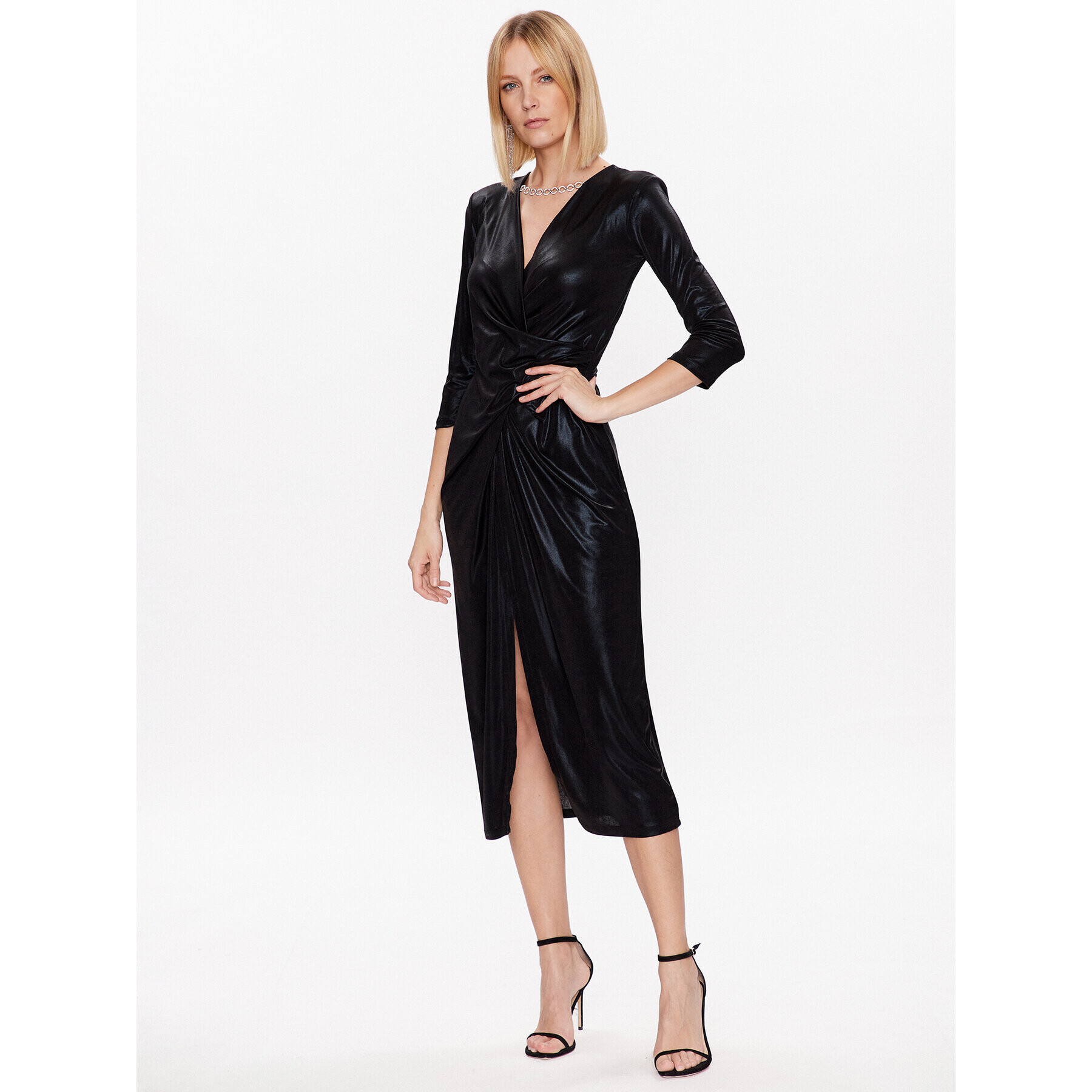 Rinascimento Rochie cocktail CFC0018957002 Negru Regular Fit - Pled.ro