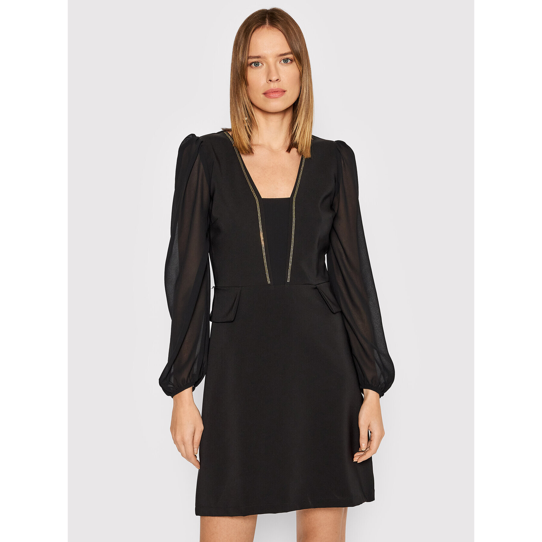 Rinascimento Rochie cocktail CFC0104473003 Negru Regular Fit - Pled.ro