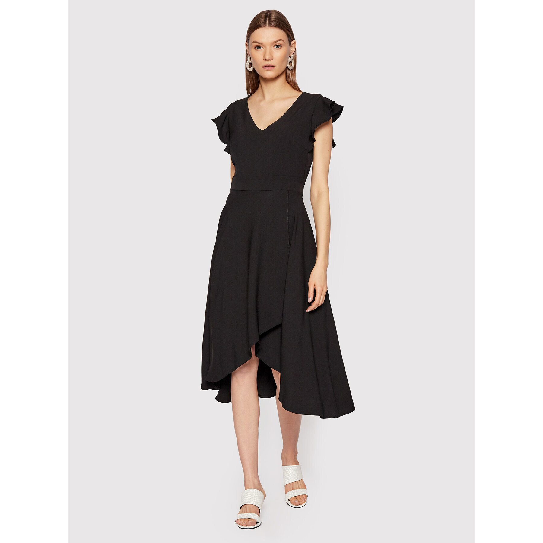 Rinascimento Rochie cocktail CFC0105717003 Negru Regular Fit - Pled.ro