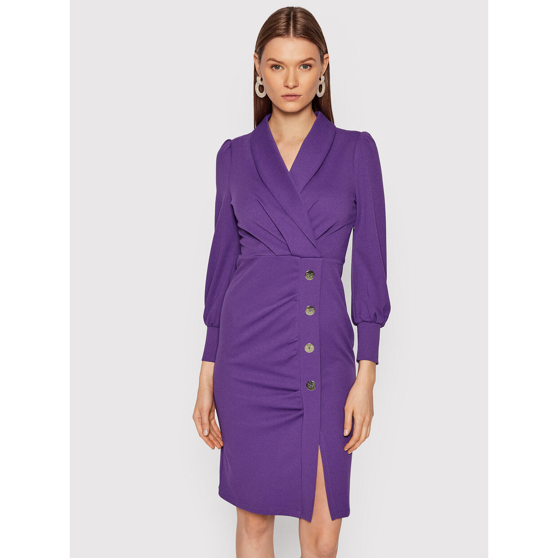 Rinascimento Rochie cocktail CFC0106100003 Violet Slim Fit - Pled.ro