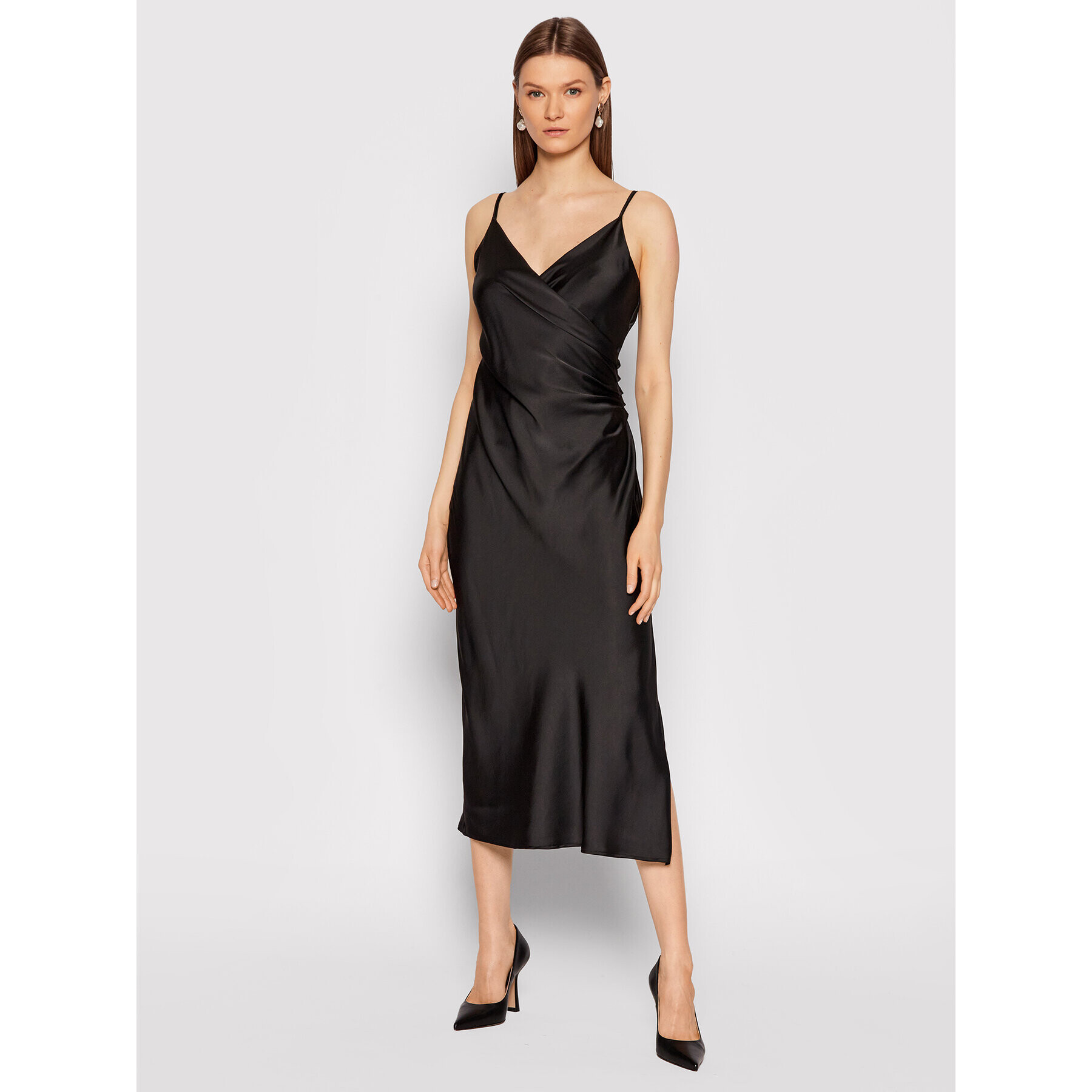 Rinascimento Rochie cocktail CFC0106159003 Negru Regular Fit - Pled.ro