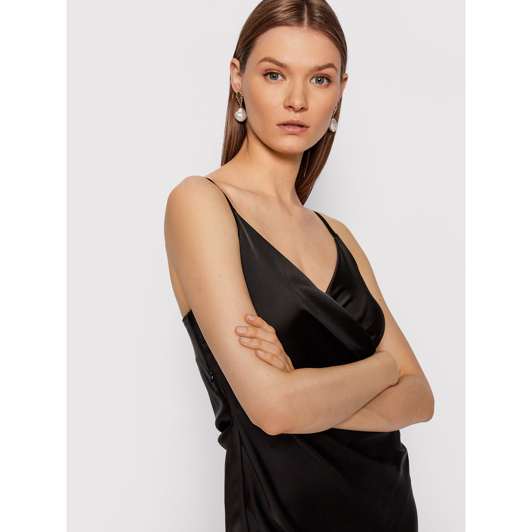 Rinascimento Rochie cocktail CFC0106159003 Negru Regular Fit - Pled.ro