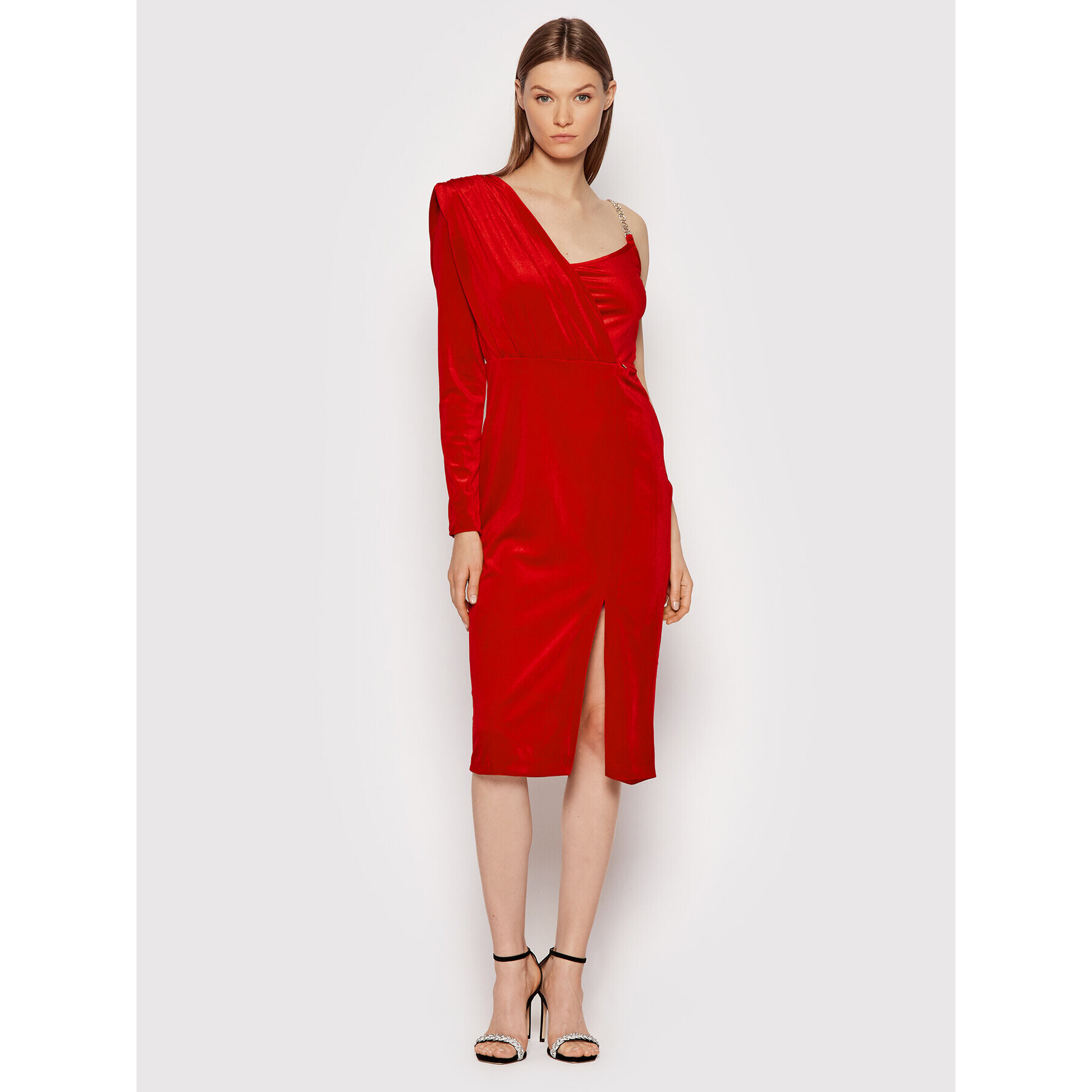 Rinascimento Rochie cocktail CFC0106681003 Roșu Slim Fit - Pled.ro