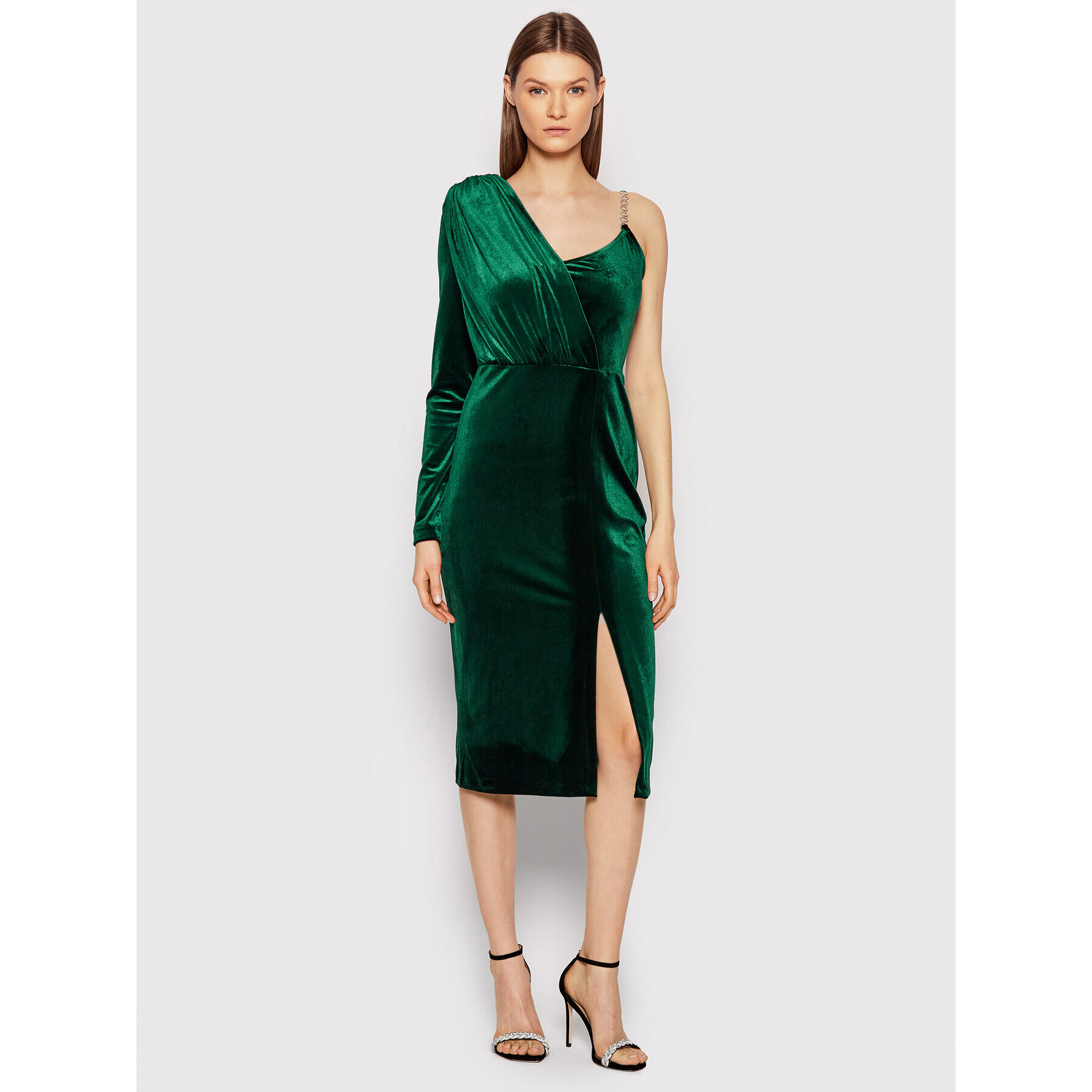 Rinascimento Rochie cocktail CFC0106681003 Verde Slim Fit - Pled.ro